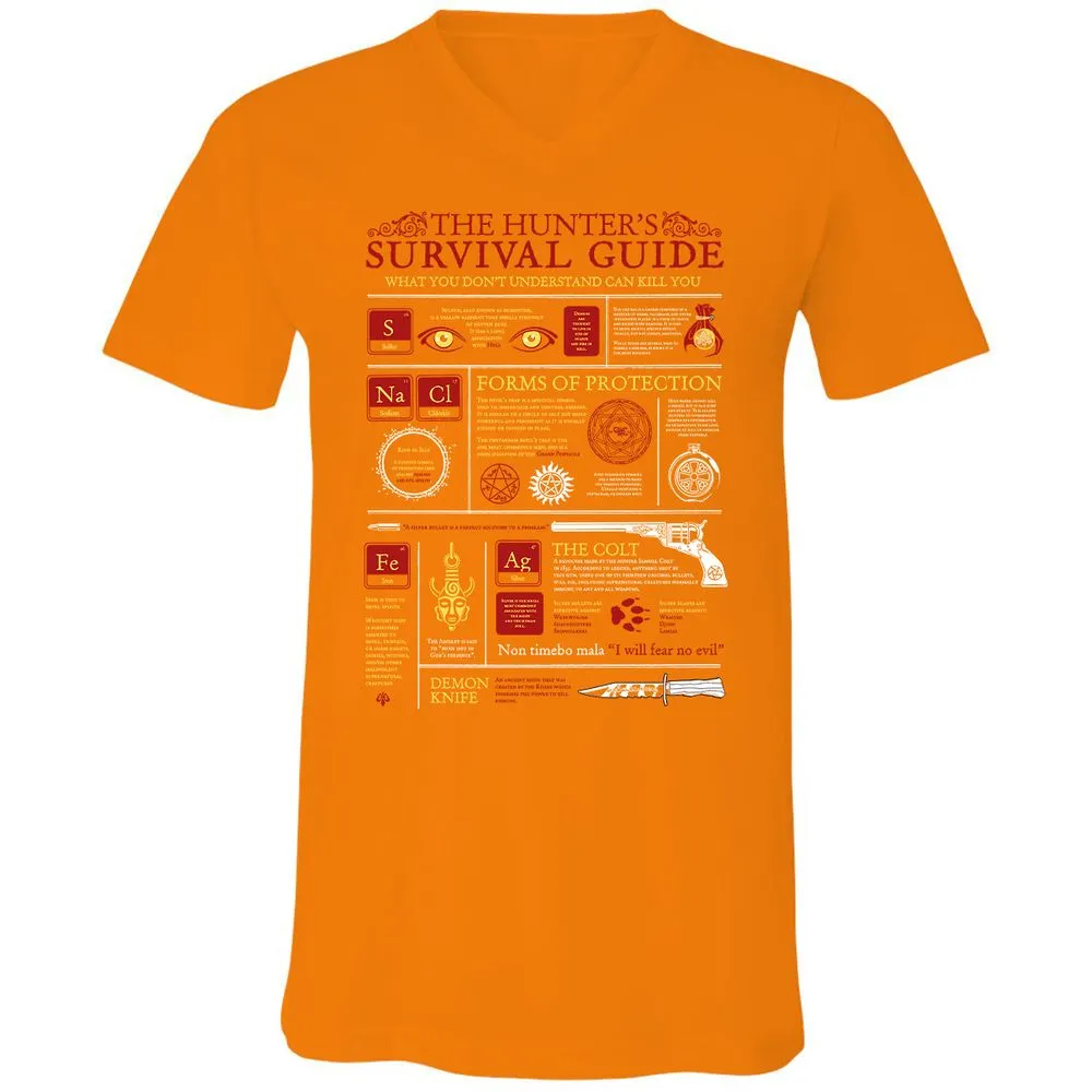Unisex V-Neck T-Shirt - MCZ8GJCT - Orange - 11