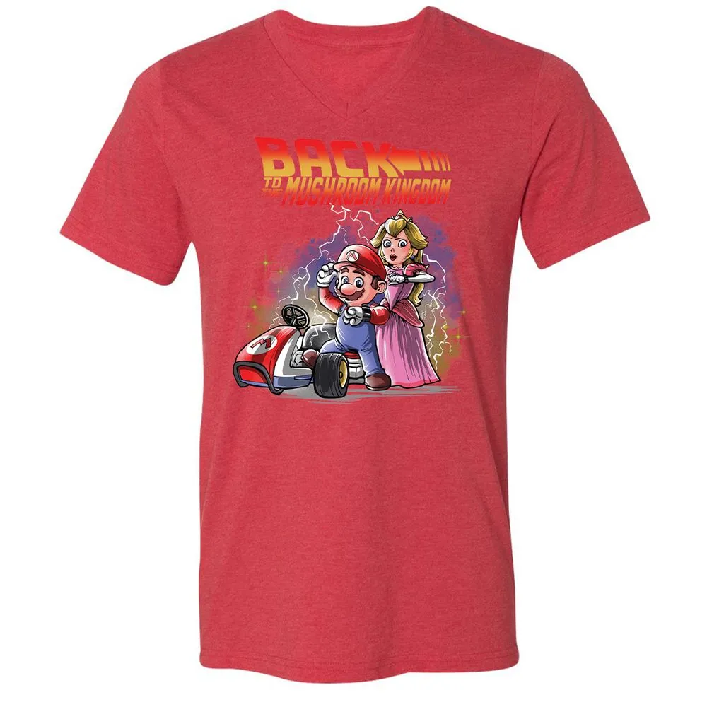 Unisex V-Neck T-Shirt - ZHLR68JK - Heather Red - 16