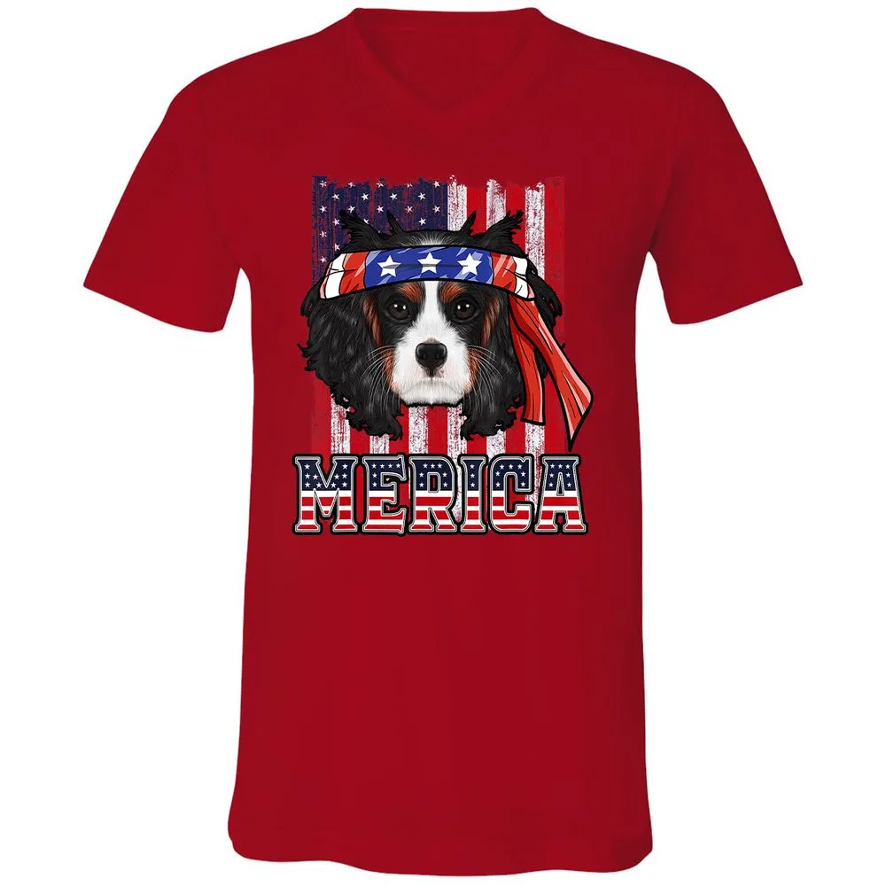 Unisex V-Neck T-Shirt - PRX98J7N - Red - 3