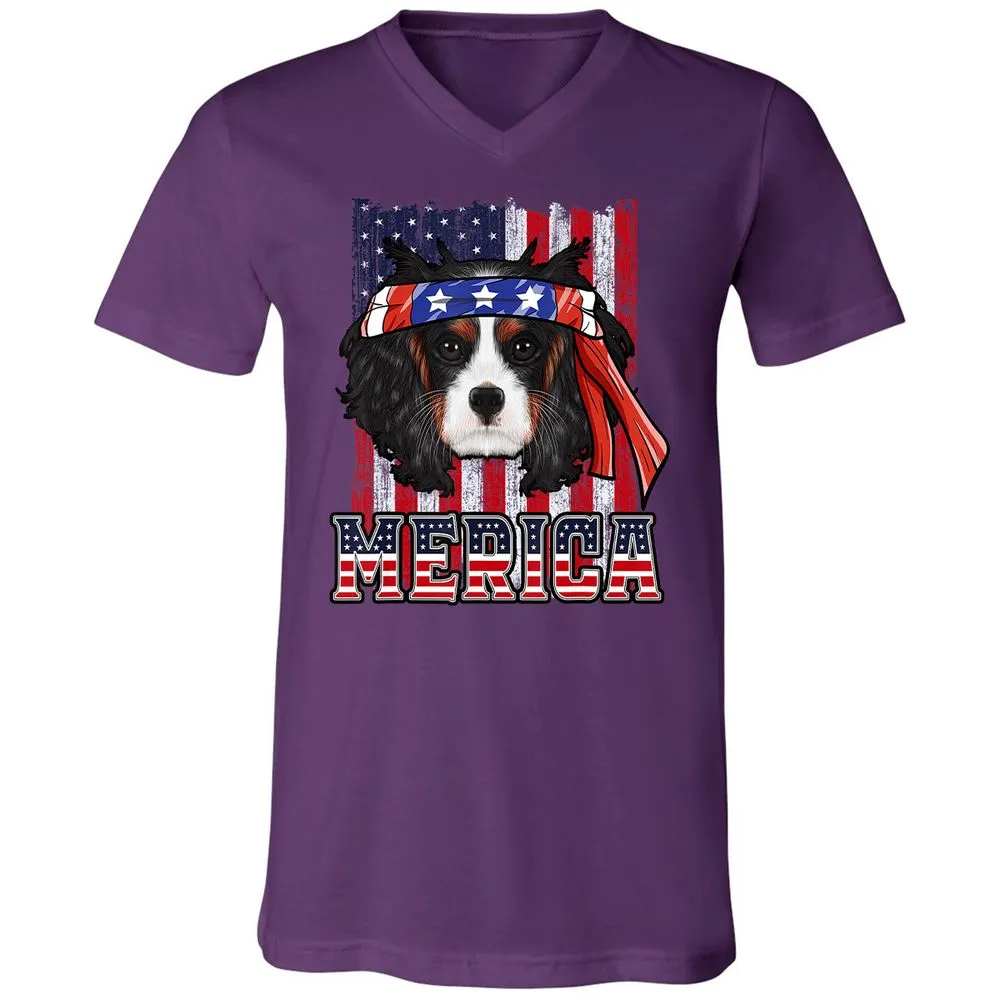 Unisex V-Neck T-Shirt - PRX98J7N - Team Purple - 9