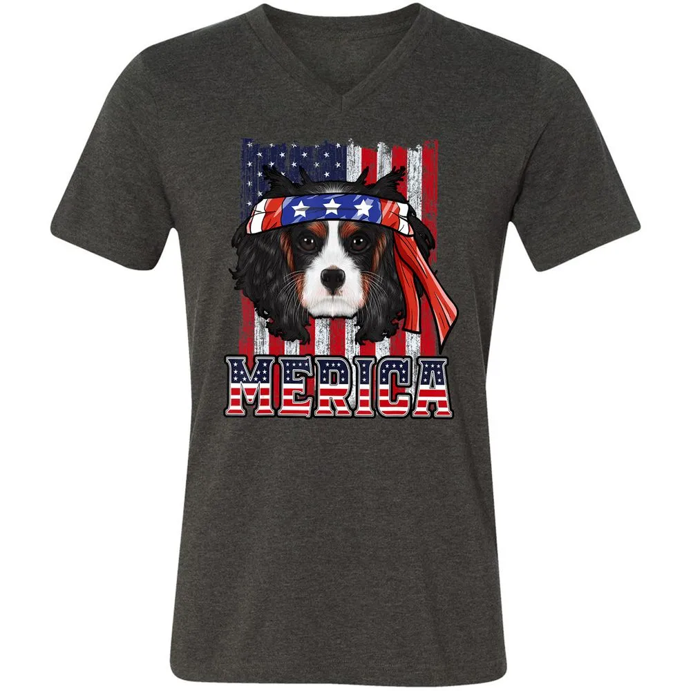 Unisex V-Neck T-Shirt - PRX98J7N - Dark Grey Heather - 8