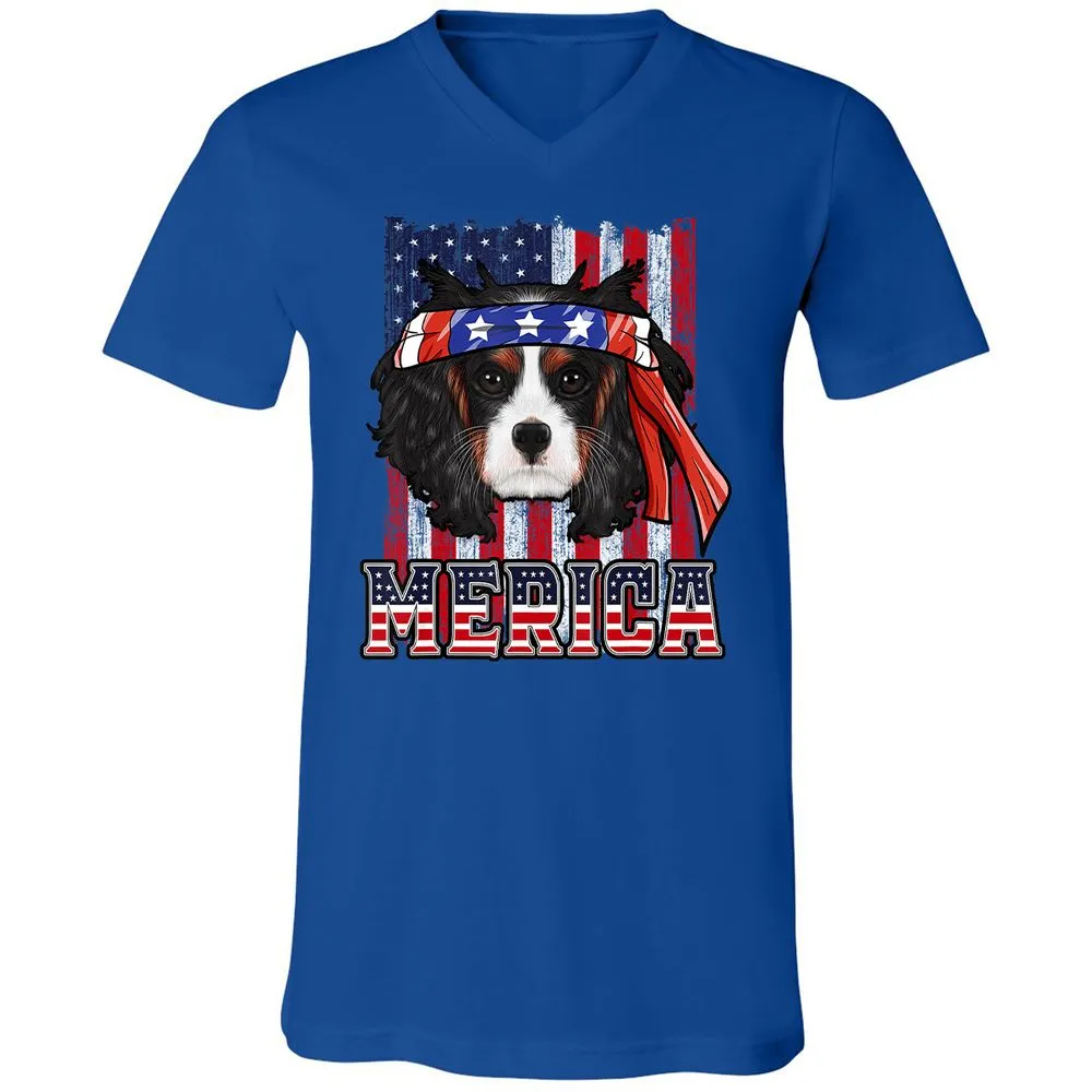 Unisex V-Neck T-Shirt - PRX98J7N - True Royal - 4
