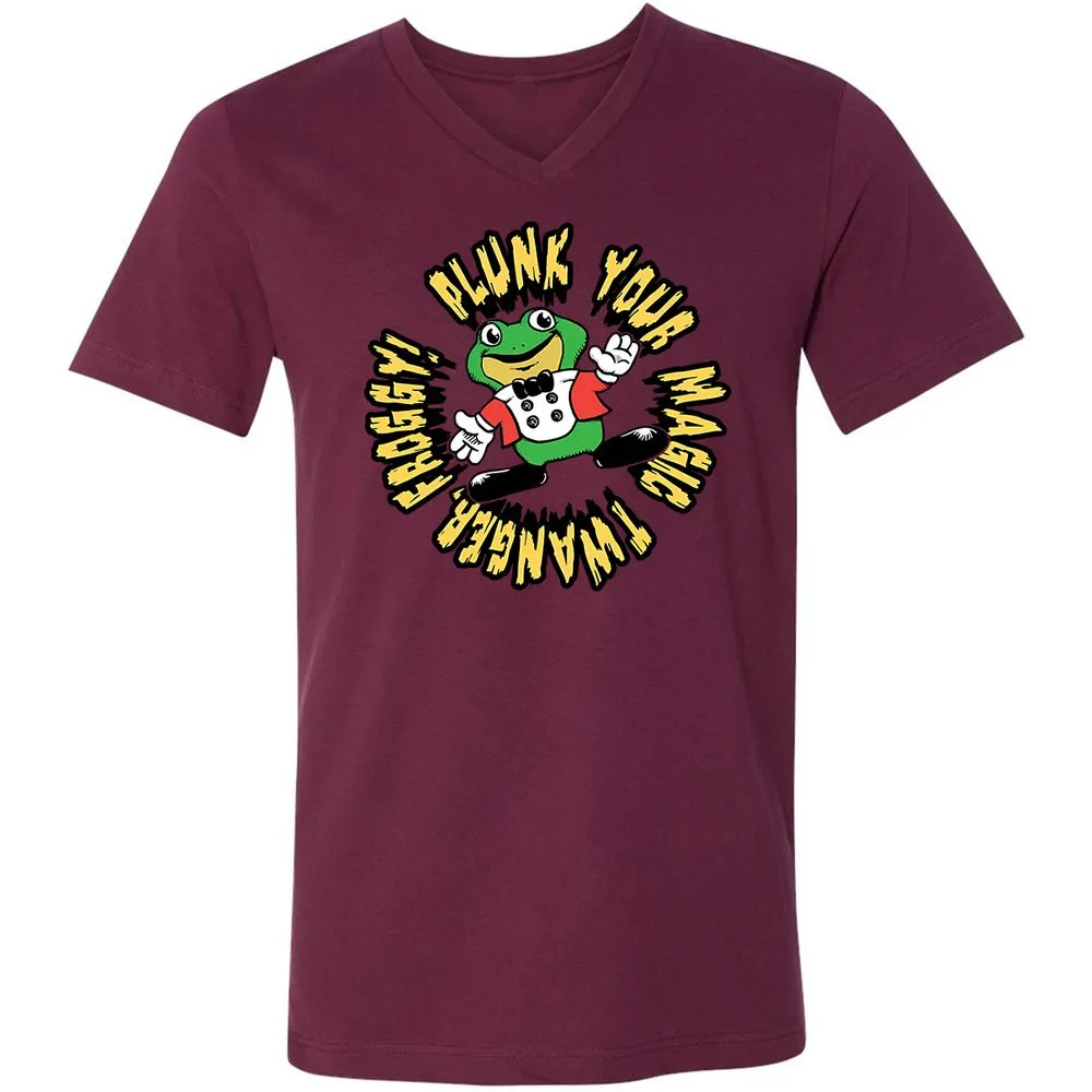 Unisex V-Neck T-Shirt - YBYE8C6M - Maroon - 6