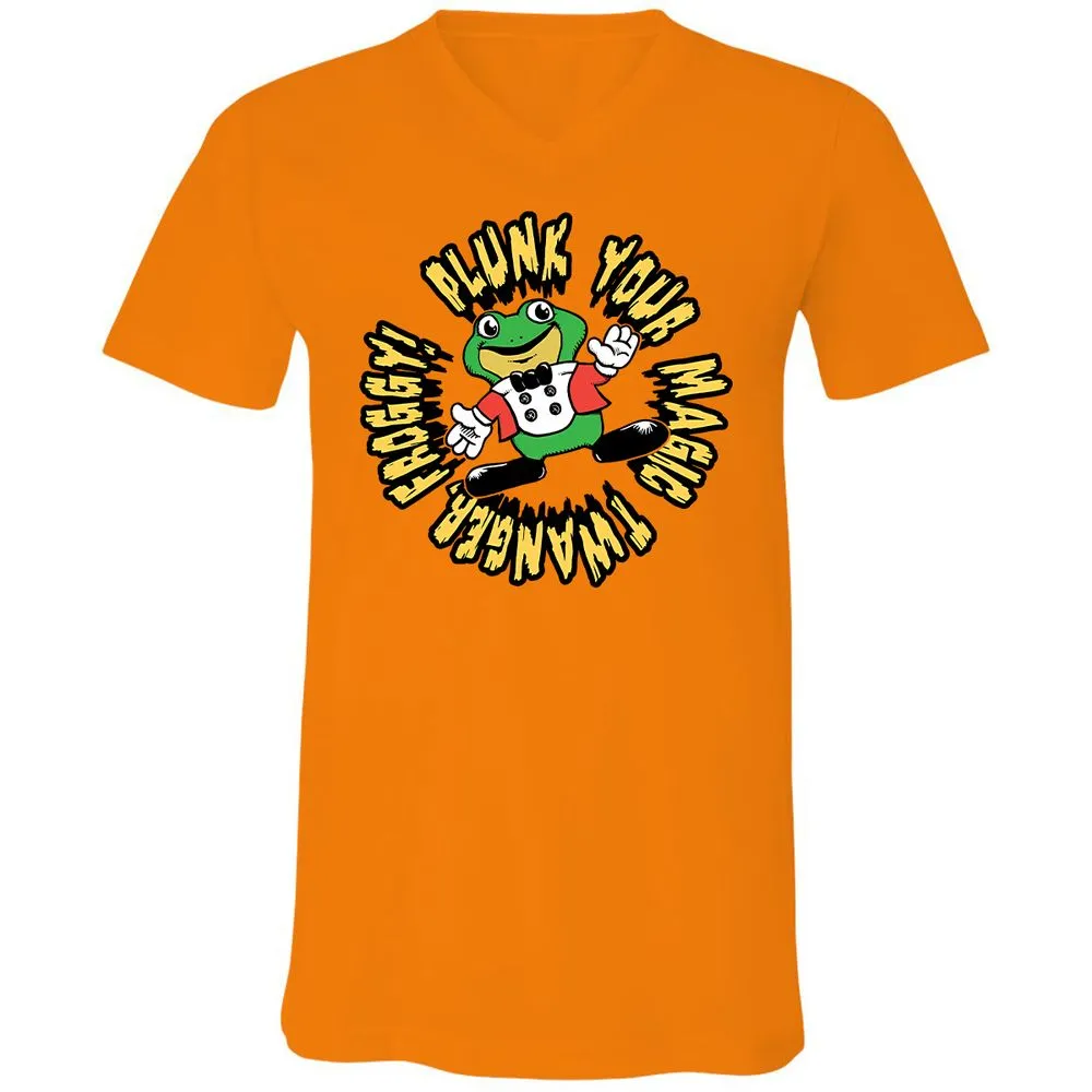 Unisex V-Neck T-Shirt - YBYE8C6M - Orange - 11