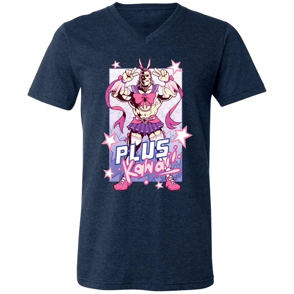 Unisex V-Neck T-Shirt - UUR5YS5W - Heather Navy - 15