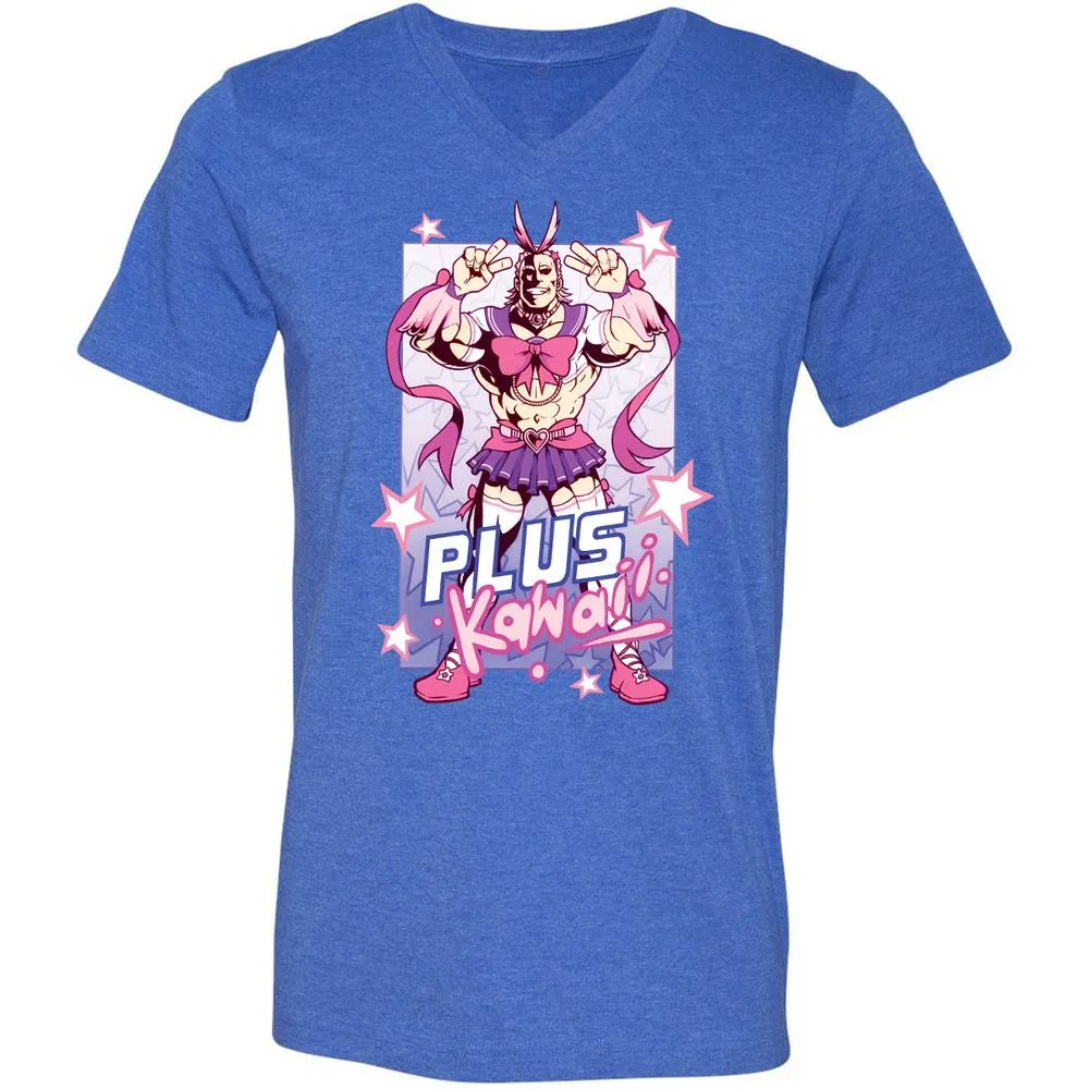 Unisex V-Neck T-Shirt - UUR5YS5W - Heather True Royal - 14