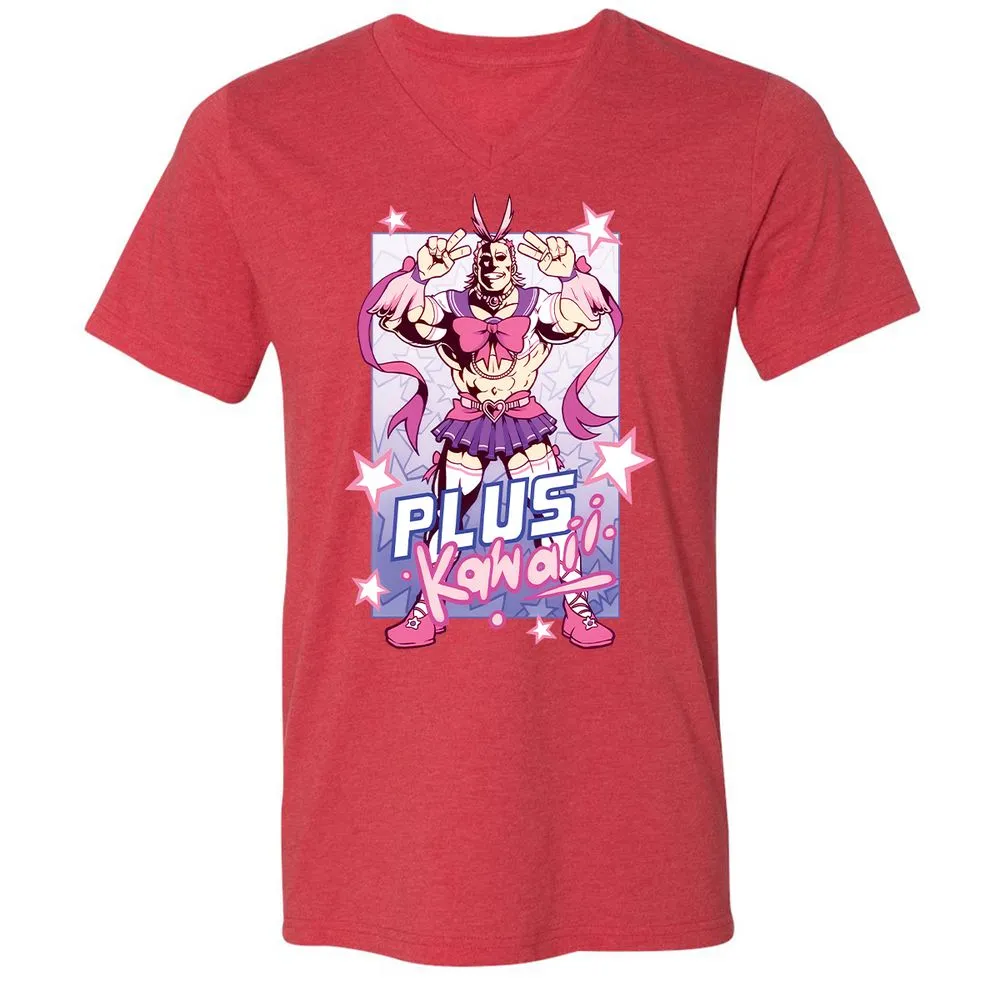 Unisex V-Neck T-Shirt - UUR5YS5W - Heather Red - 16