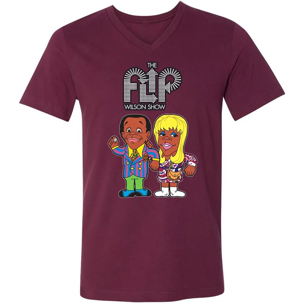 Unisex V-Neck T-Shirt - 7UZ1ZEGW - Maroon - 6