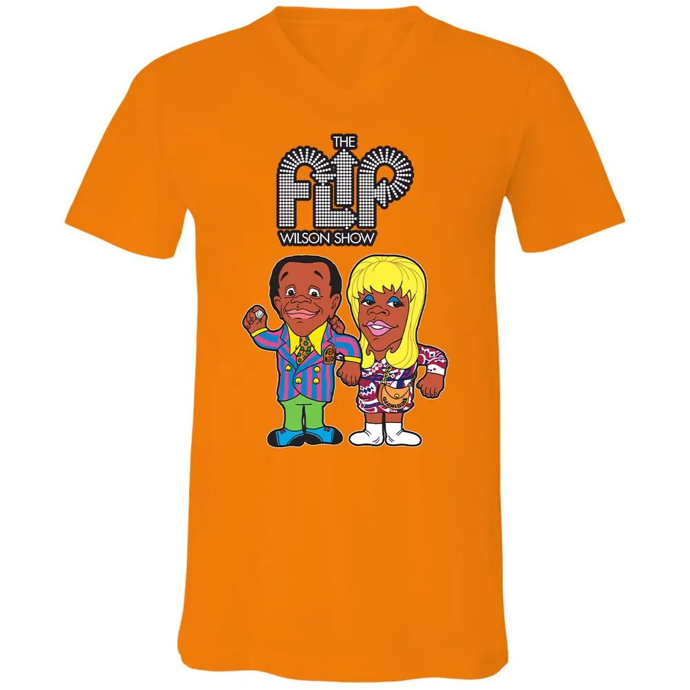 Unisex V-Neck T-Shirt - 7UZ1ZEGW - Orange - 11