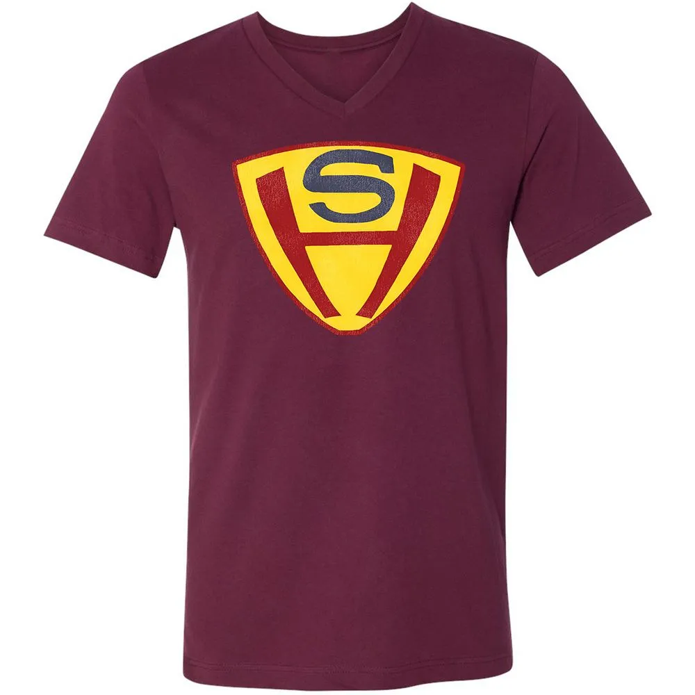 Unisex V-Neck T-Shirt - EDFF33LW - Maroon - 6