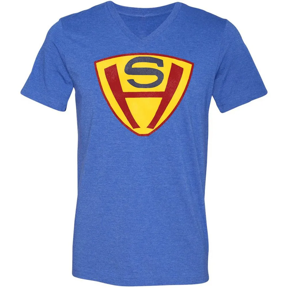Unisex V-Neck T-Shirt - EDFF33LW - Heather True Royal - 14