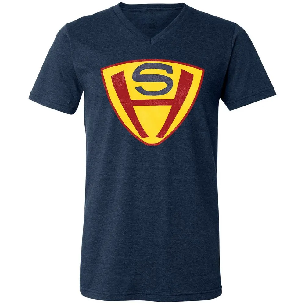Unisex V-Neck T-Shirt - EDFF33LW - Heather Navy - 15