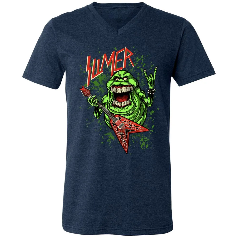 Unisex V-Neck T-Shirt - 2LWM6E55 - Heather Navy - 15
