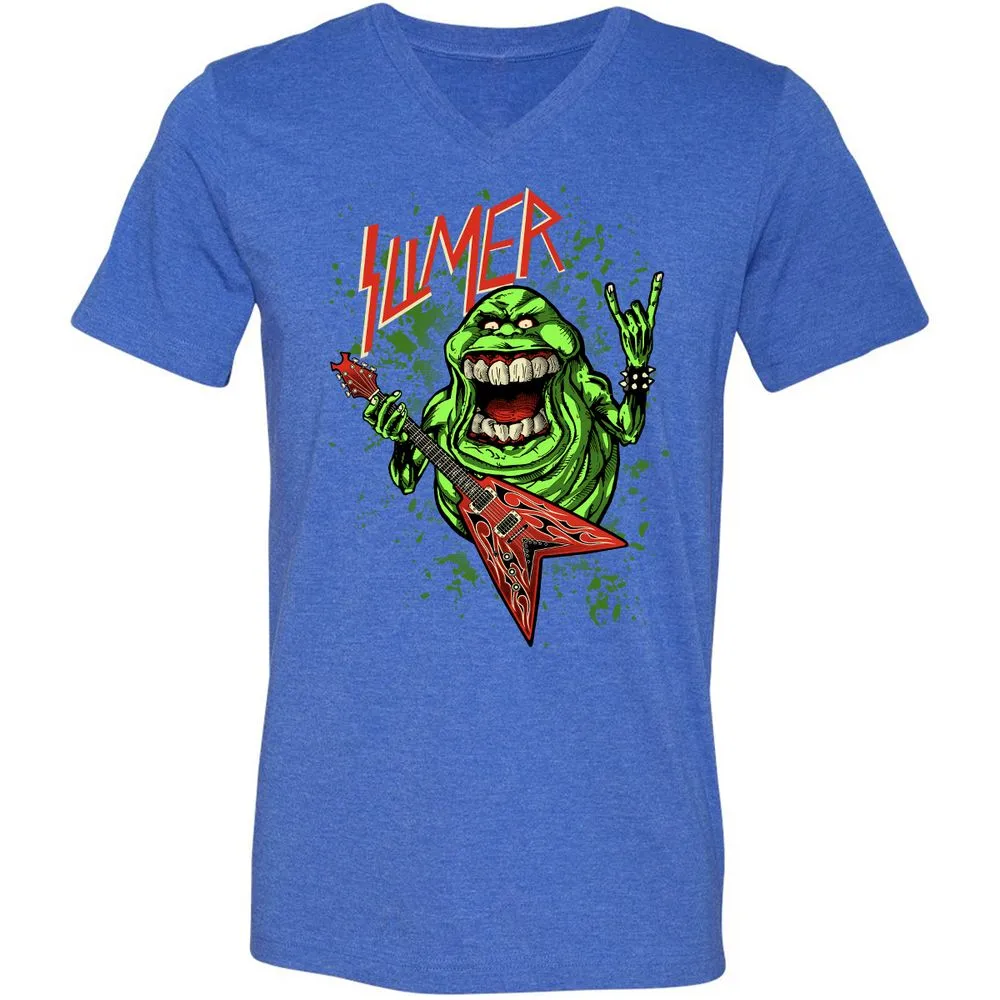 Unisex V-Neck T-Shirt - 2LWM6E55 - Heather True Royal - 14