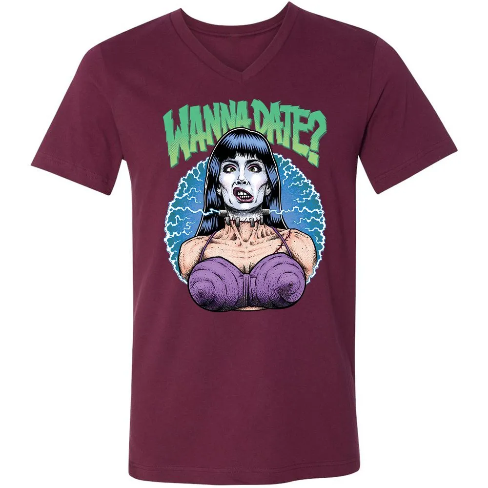 Unisex V-Neck T-Shirt - EXBFK38C - Maroon - 6
