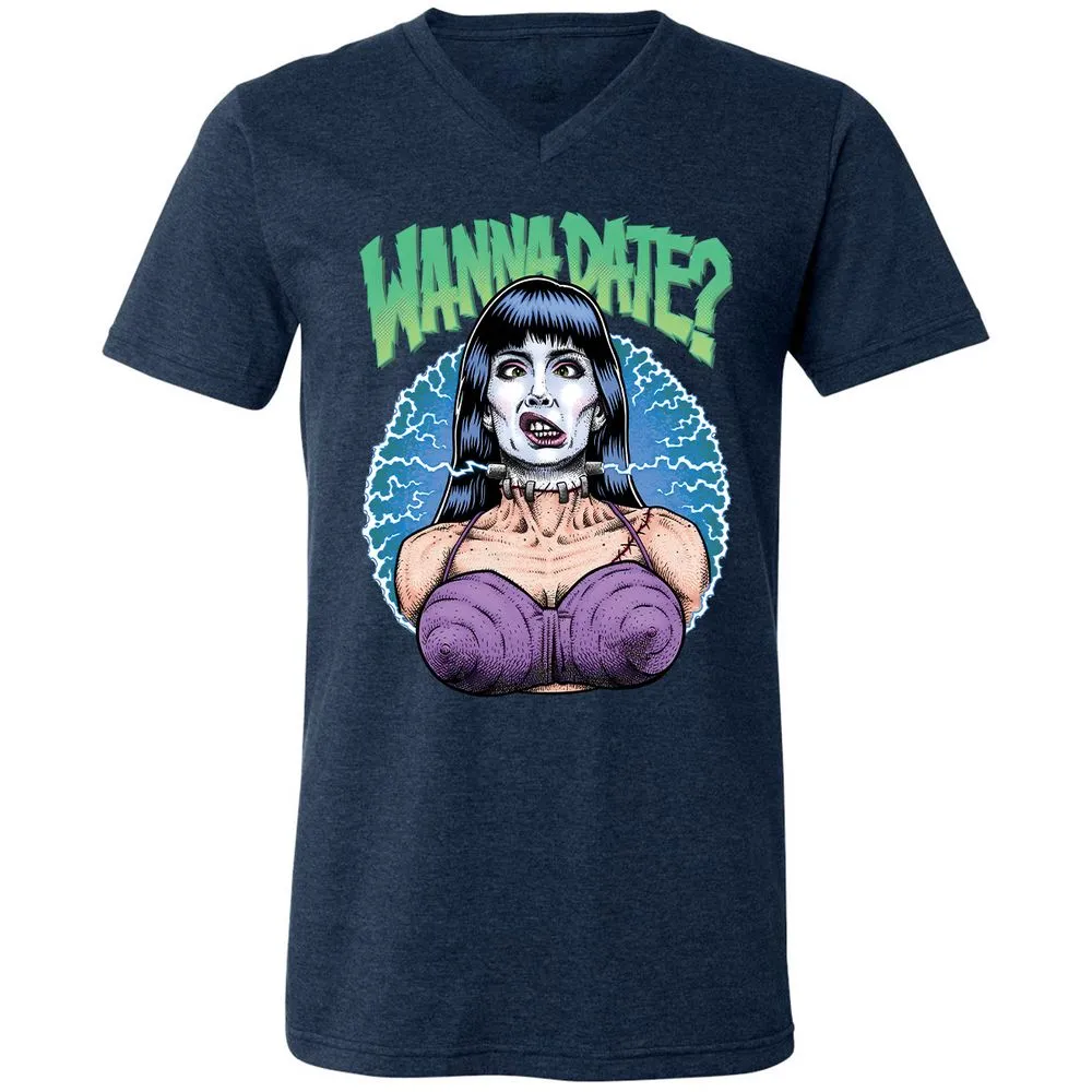Unisex V-Neck T-Shirt - EXBFK38C - Heather Navy - 15