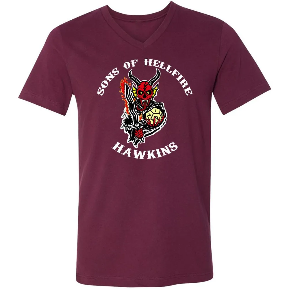 Unisex V-Neck T-Shirt - 4WN6QSTW - Maroon - 6