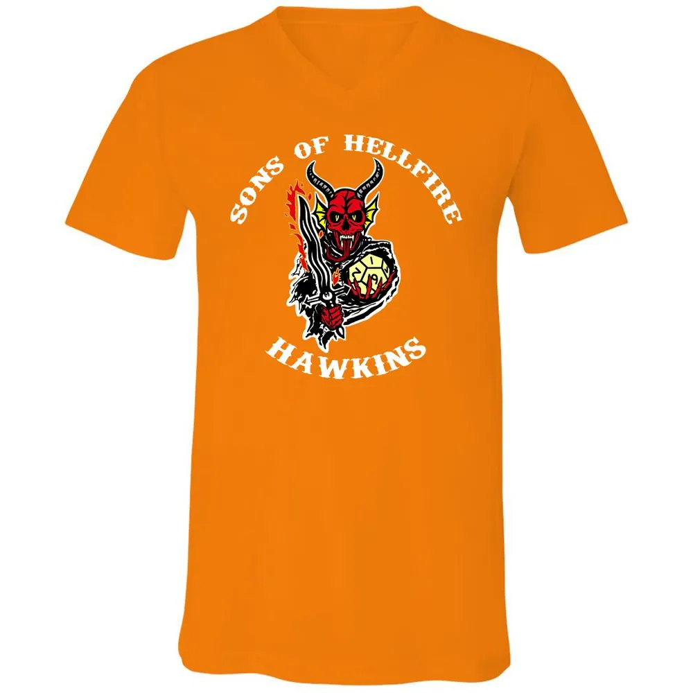 Unisex V-Neck T-Shirt - 4WN6QSTW - Orange - 11