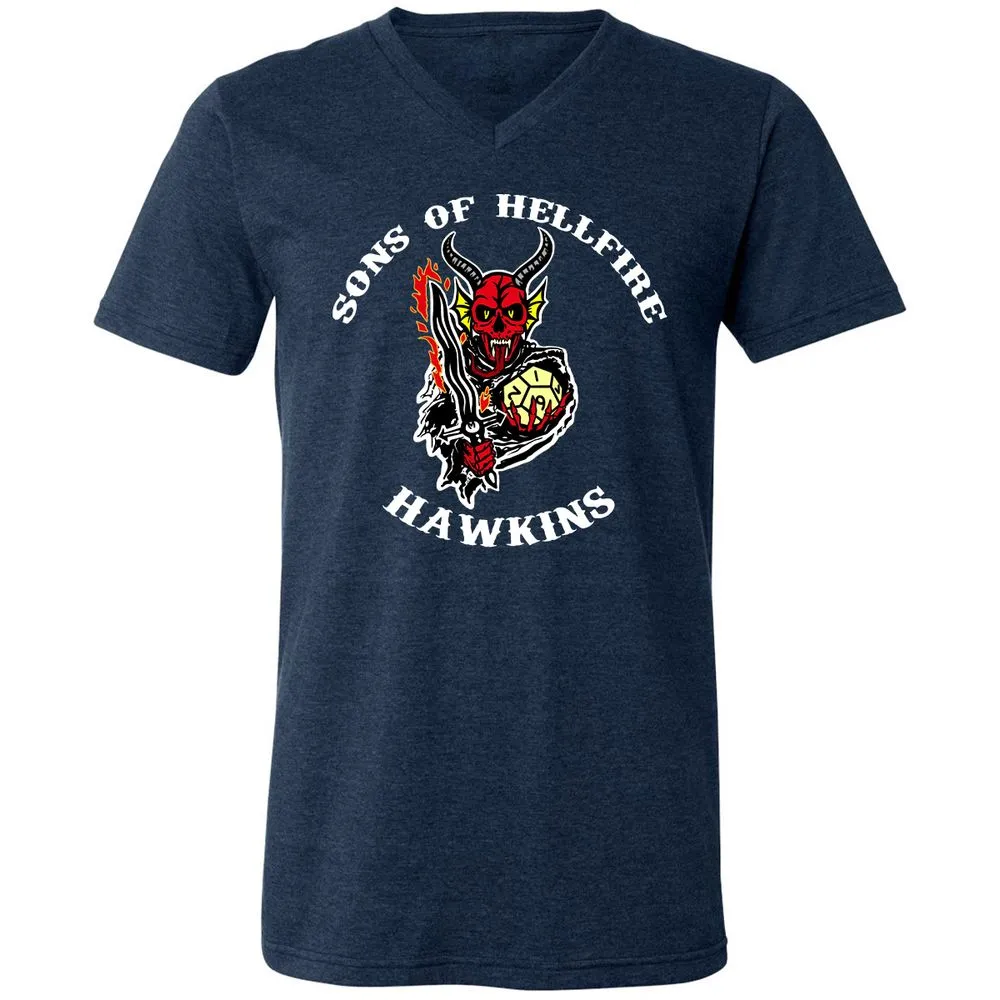 Unisex V-Neck T-Shirt - 4WN6QSTW - Heather Navy - 15