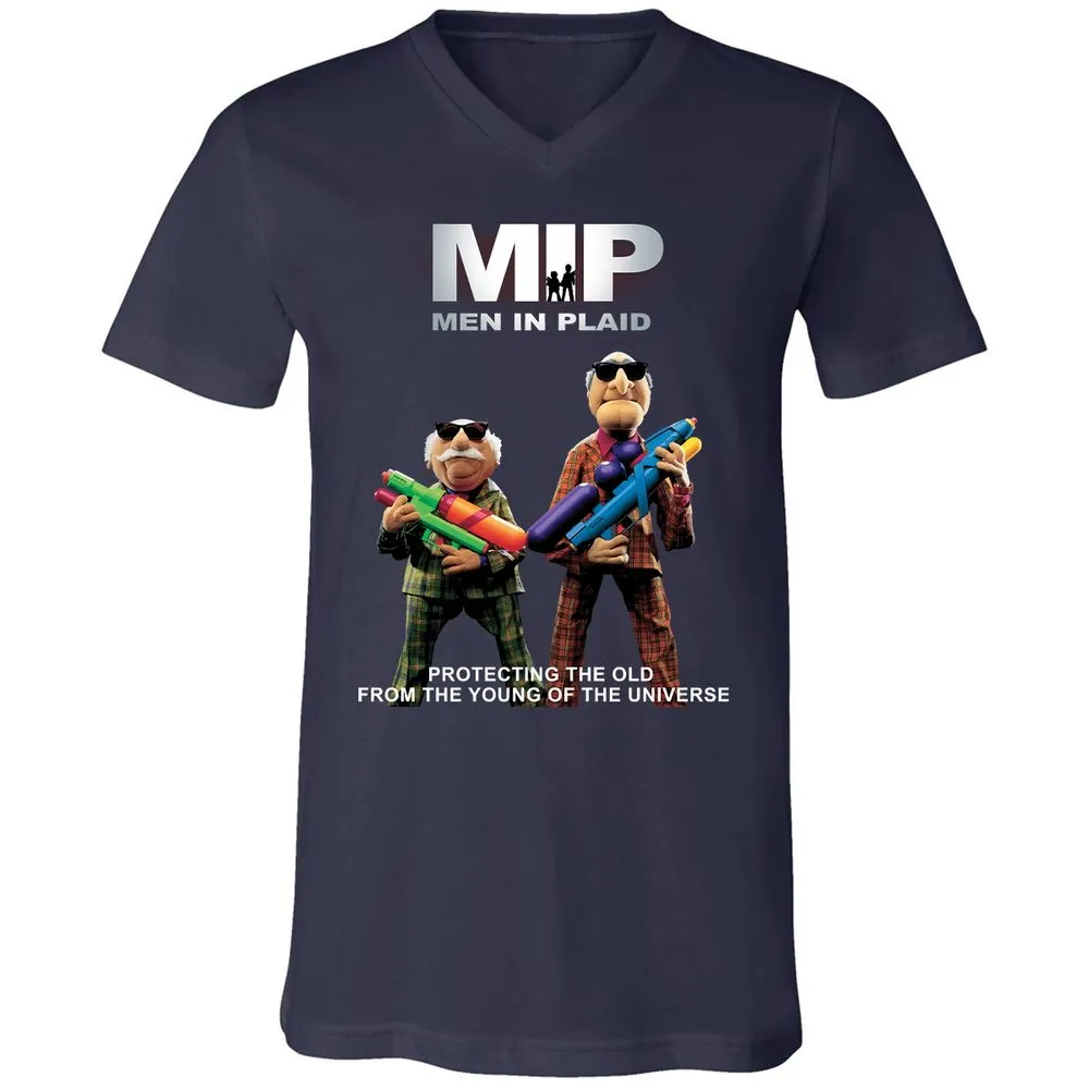 Unisex V-Neck T-Shirt - B7CTGD7T - Navy - 2