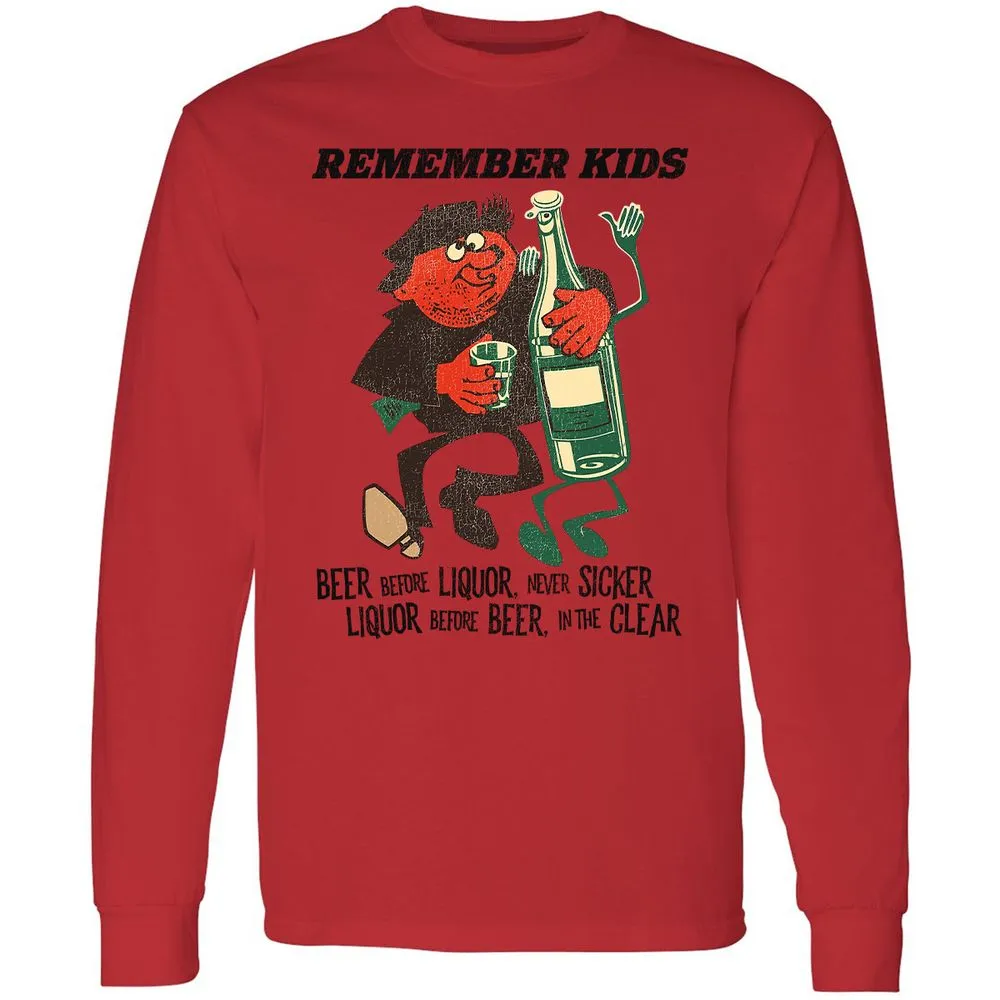 Long Sleeve T-Shirt - BL7VNV9Z - Red - 14