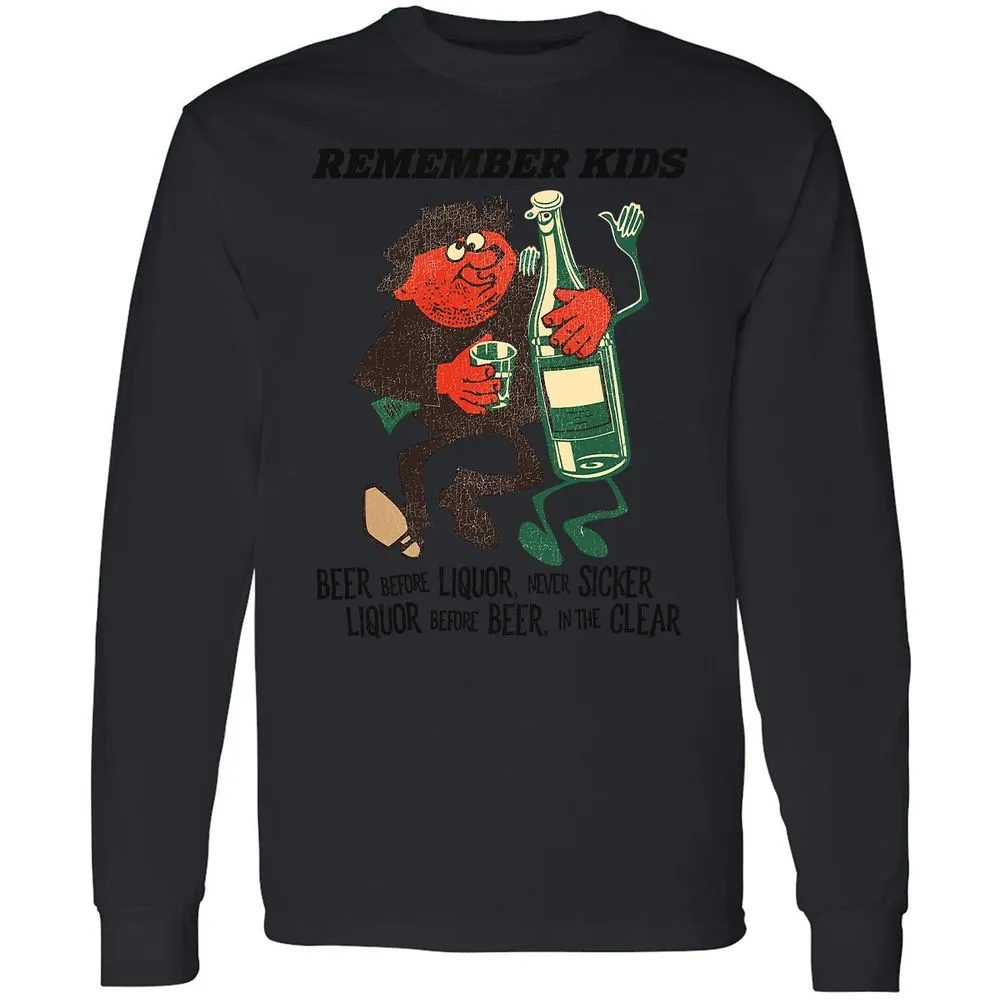 Long Sleeve T-Shirt - BL7VNV9Z - Black - 16