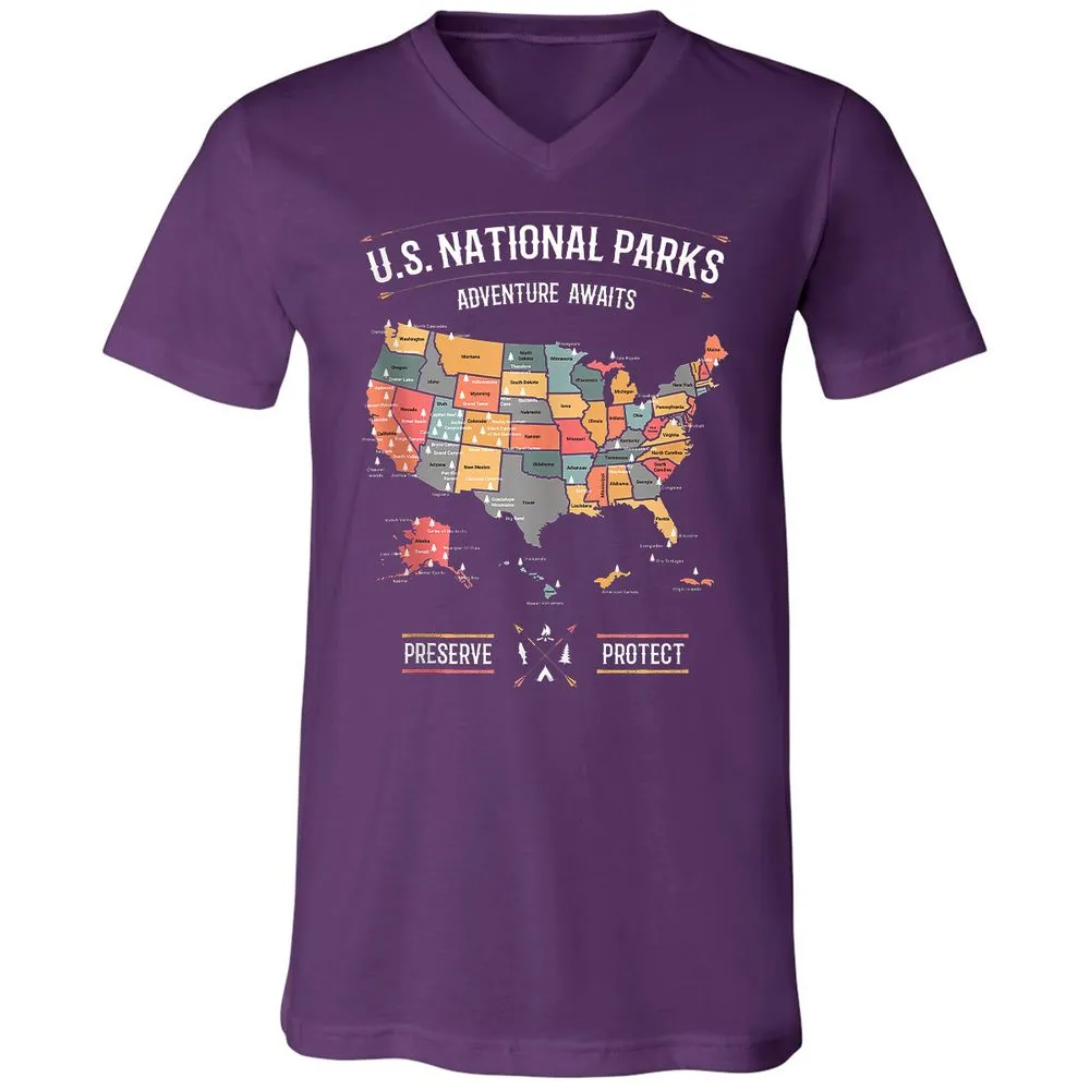 Unisex V-Neck T-Shirt - NNZ9AWXD - Team Purple - 9