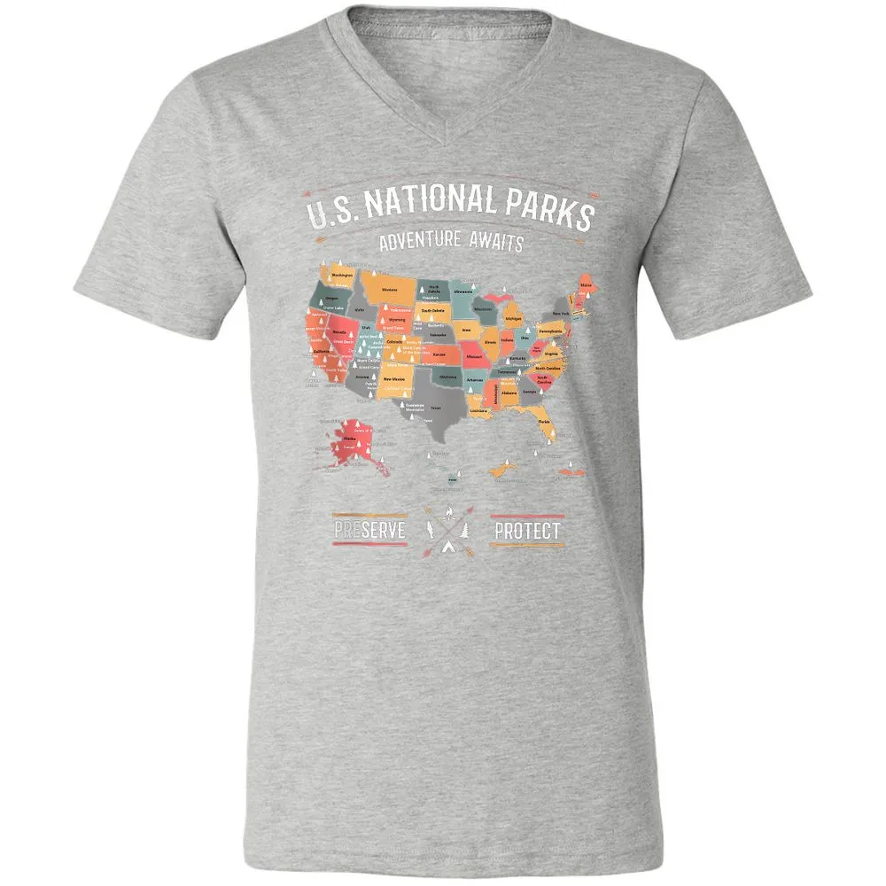 Unisex V-Neck T-Shirt - NNZ9AWXD - Athletic Heather - 7