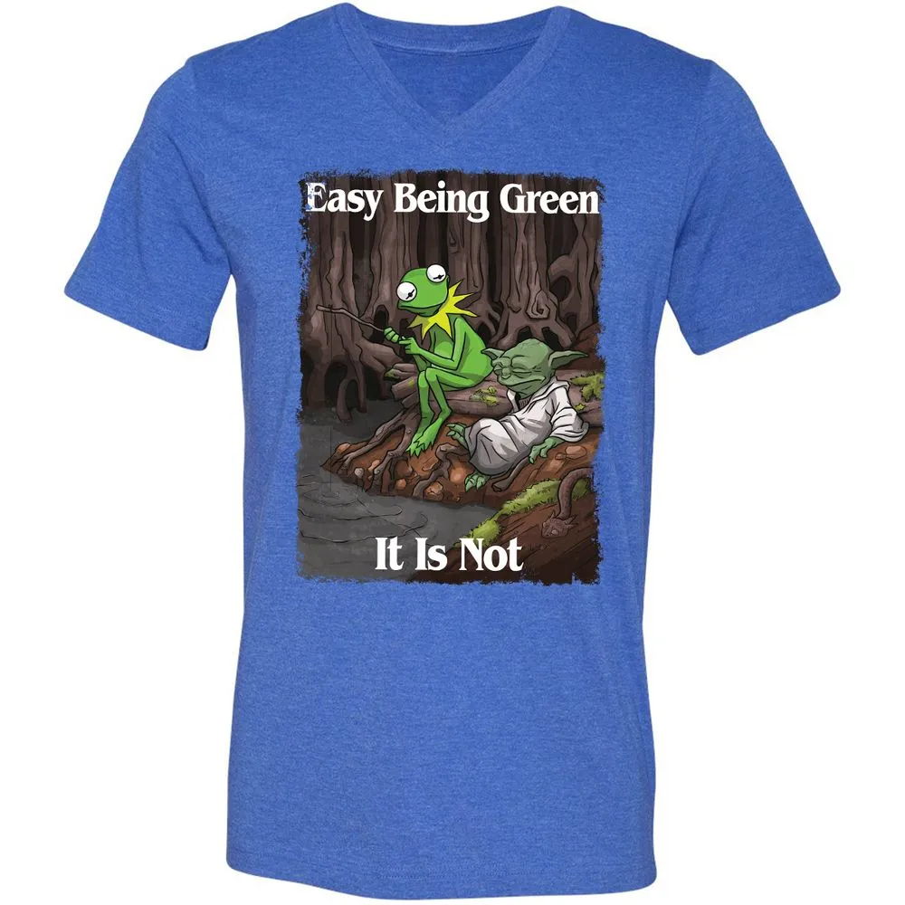 Unisex V-Neck T-Shirt - NWD2F4JE - Heather True Royal - 14