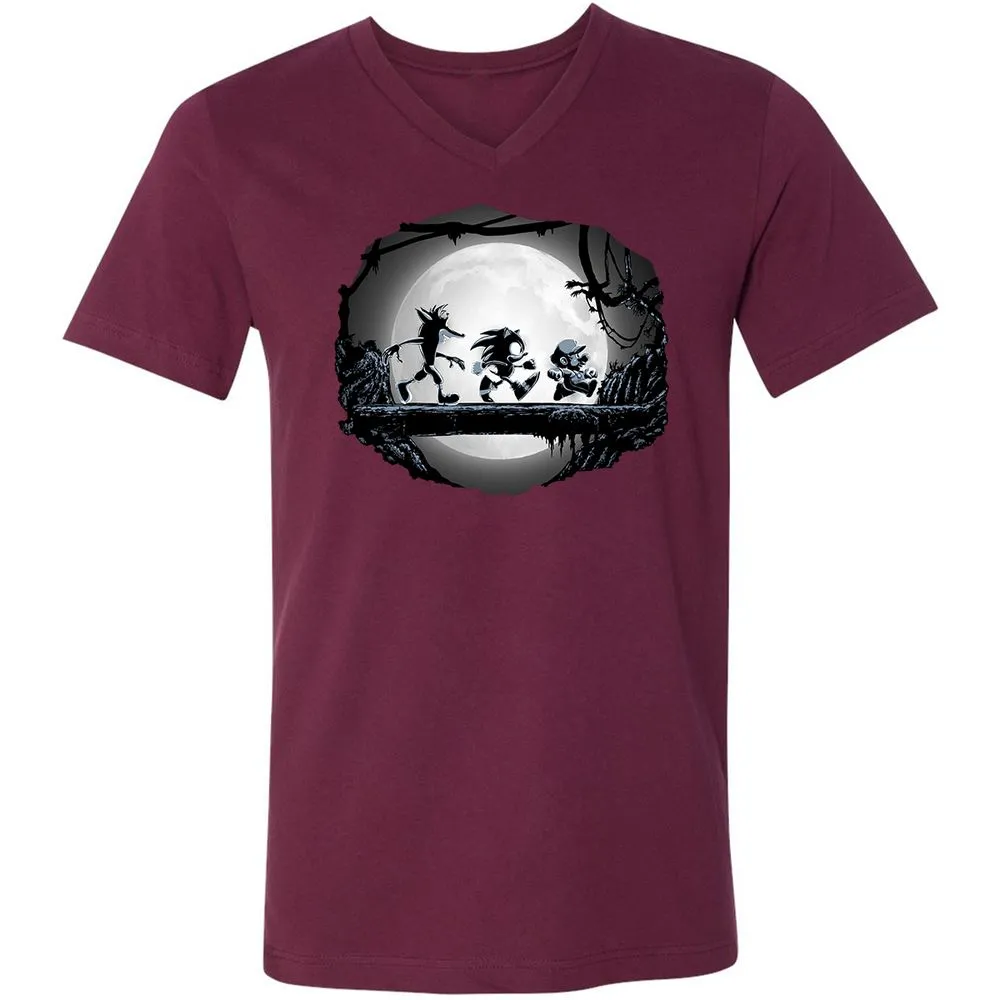 Unisex V-Neck T-Shirt - UA6Z4VUN - Maroon - 6