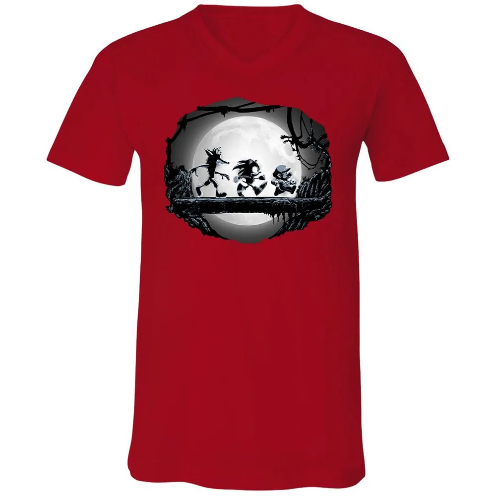 Unisex V-Neck T-Shirt - UA6Z4VUN - Red - 3