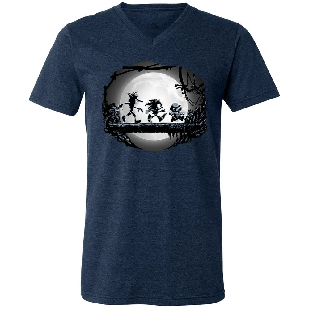 Unisex V-Neck T-Shirt - UA6Z4VUN - Heather Navy - 15