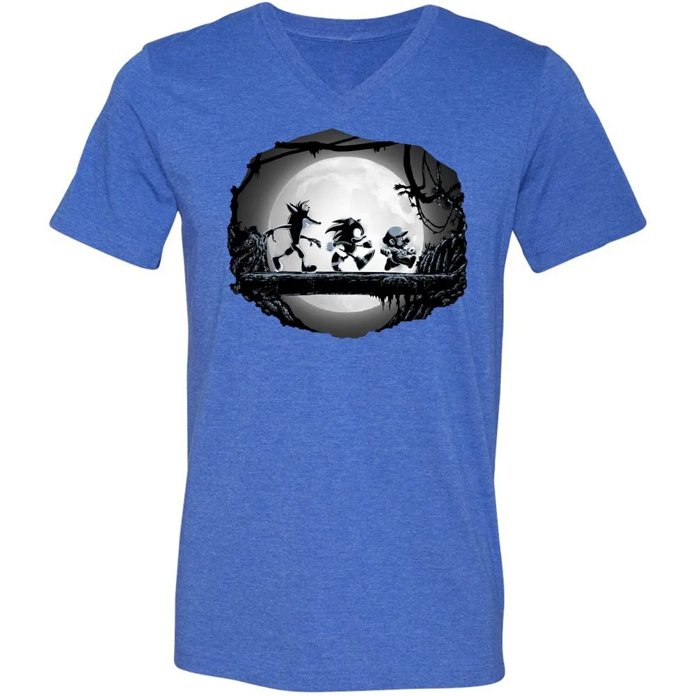 Unisex V-Neck T-Shirt - UA6Z4VUN - Heather True Royal - 14
