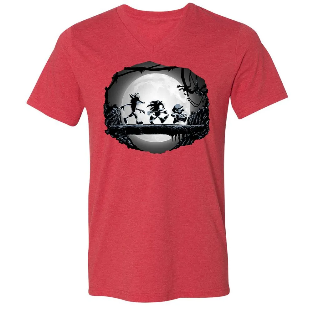 Unisex V-Neck T-Shirt - UA6Z4VUN - Heather Red - 16