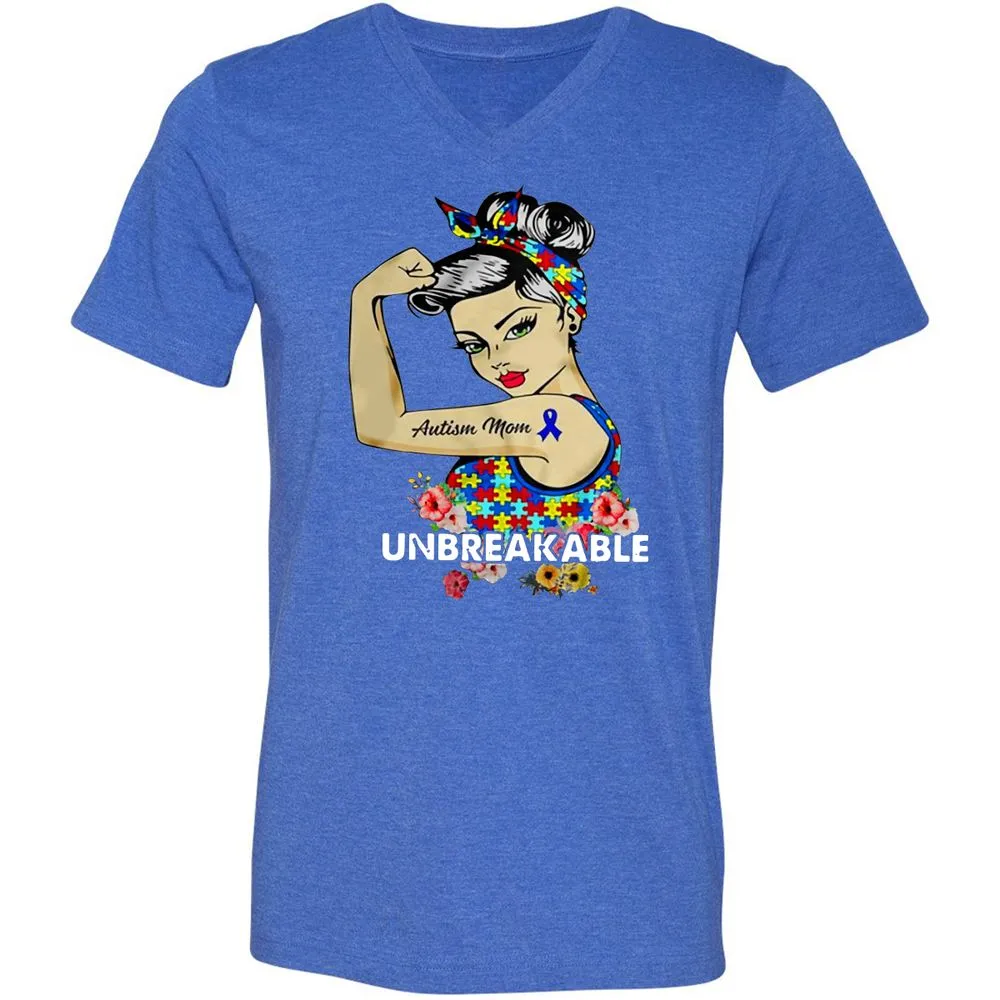 Unisex V-Neck T-Shirt - HK12TELJ - Heather True Royal - 14