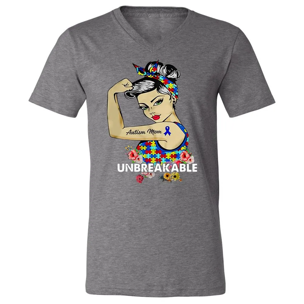Unisex V-Neck T-Shirt - HK12TELJ - Deep Heather - 13