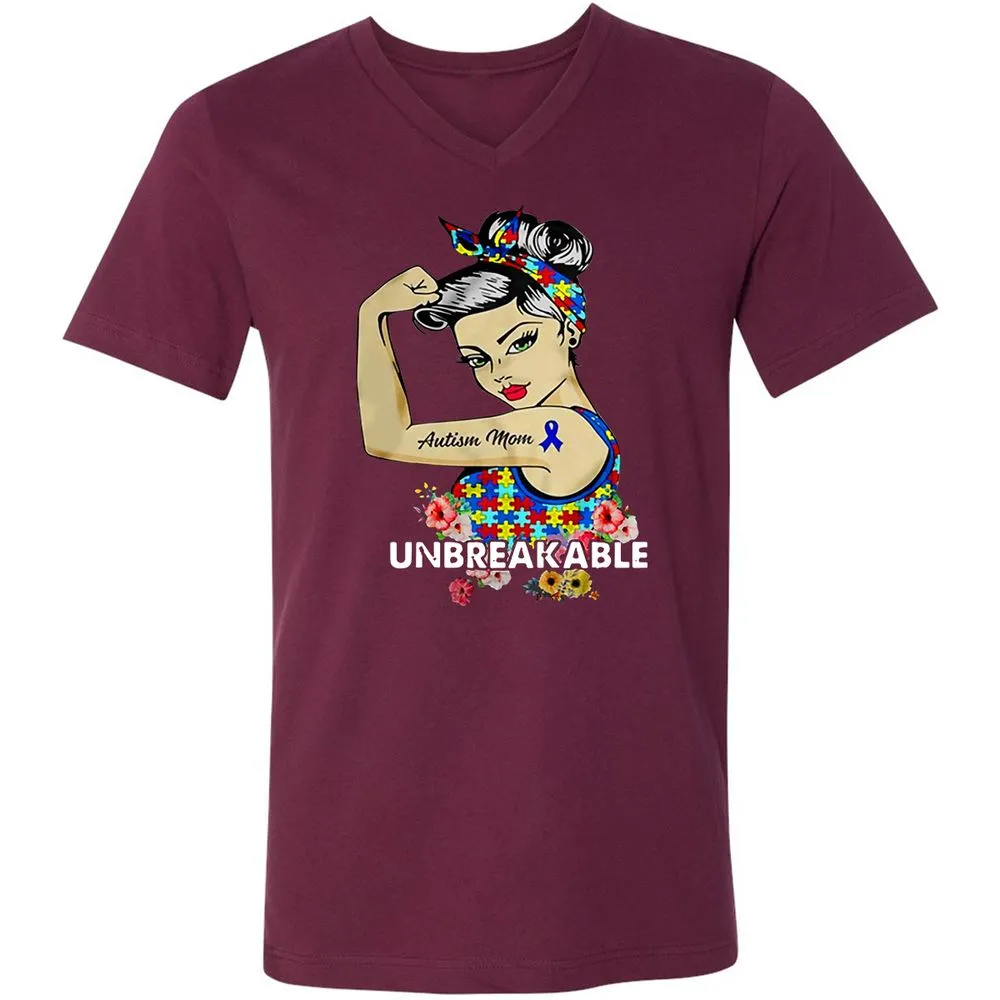 Unisex V-Neck T-Shirt - HK12TELJ - Maroon - 6