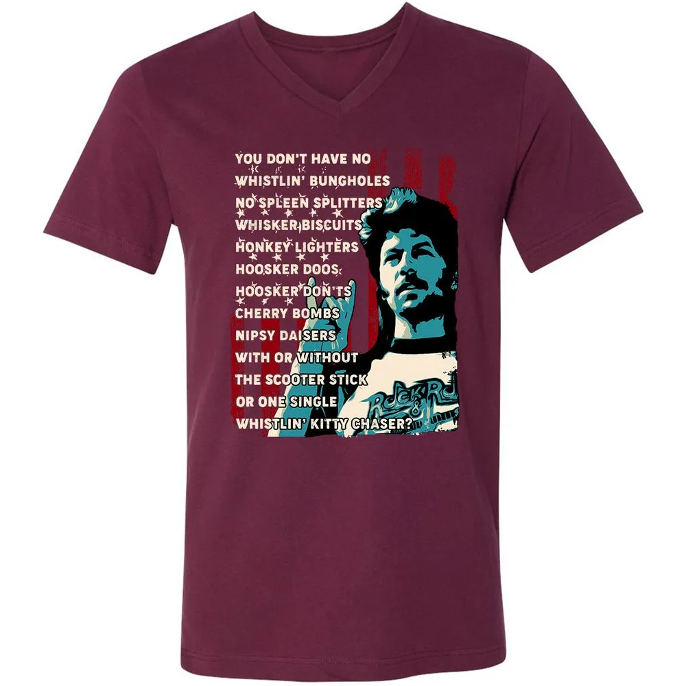 Unisex V-Neck T-Shirt - 92A1VNWQ - Maroon - 6