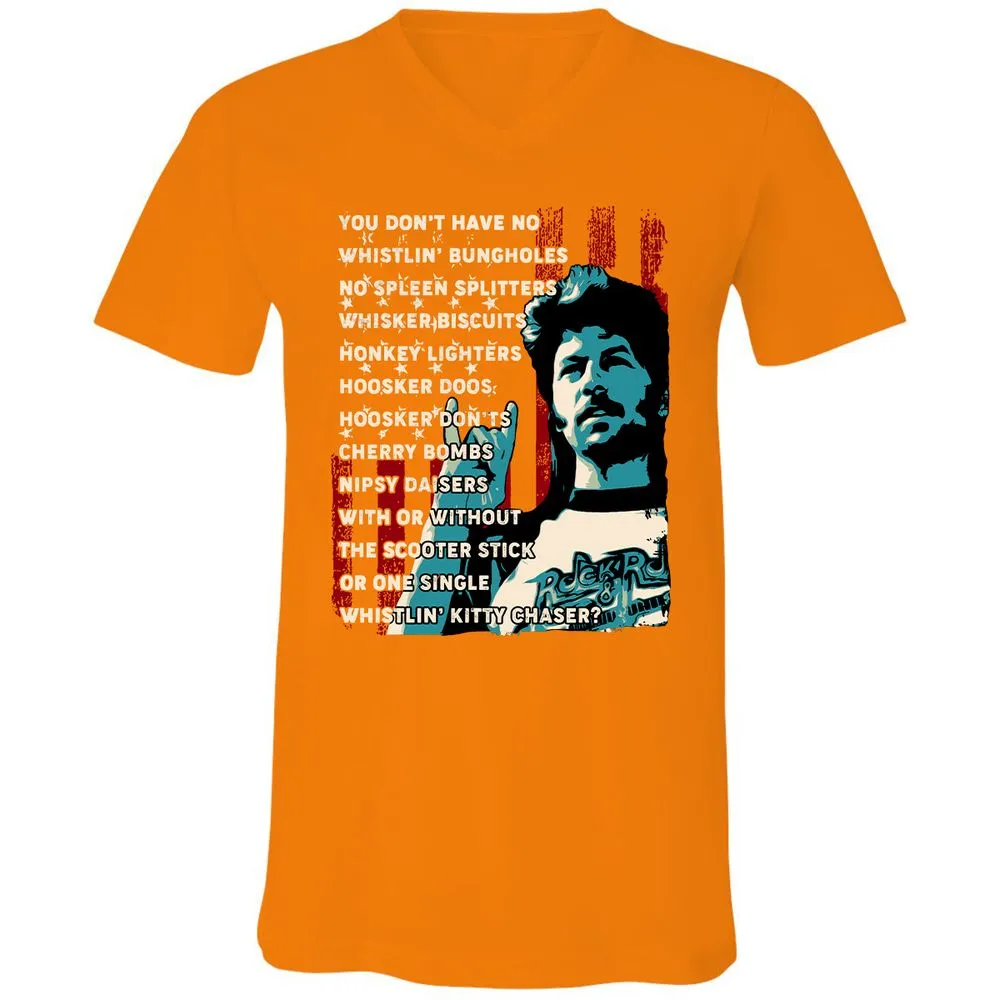 Unisex V-Neck T-Shirt - 92A1VNWQ - Orange - 11