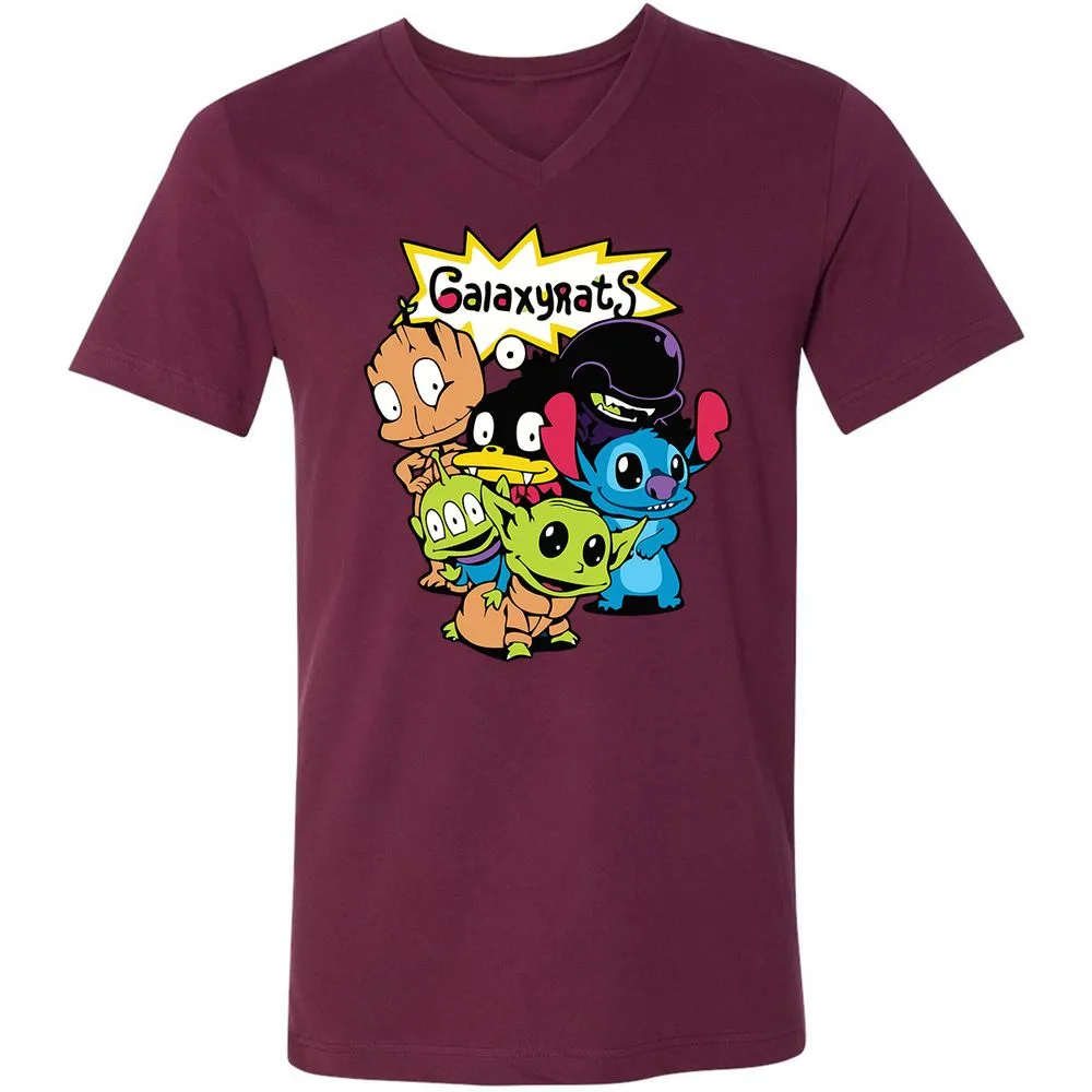 Unisex V-Neck T-Shirt - 89A7M179 - Maroon - 6