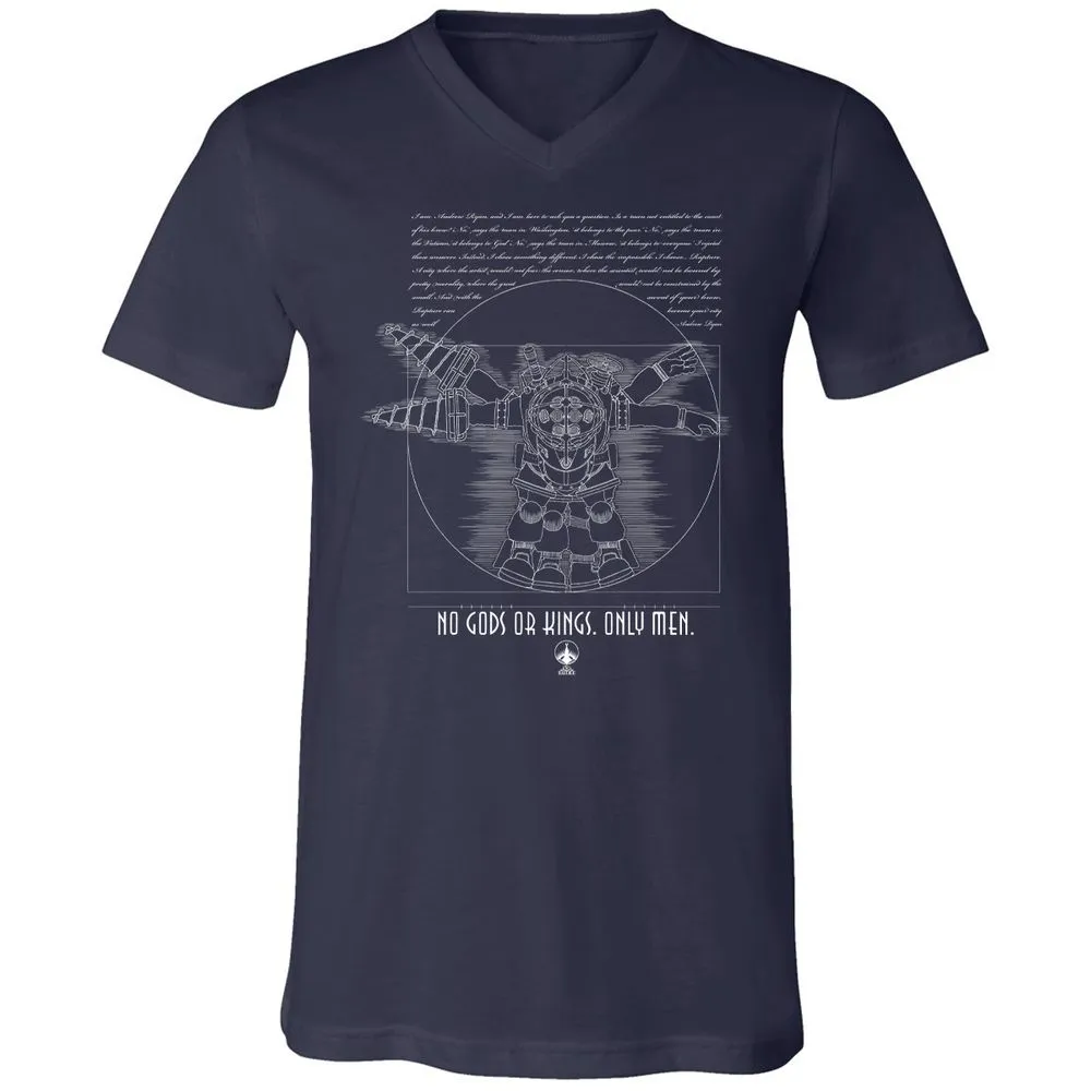 Unisex V-Neck T-Shirt - S3ETR4KH - Navy - 2