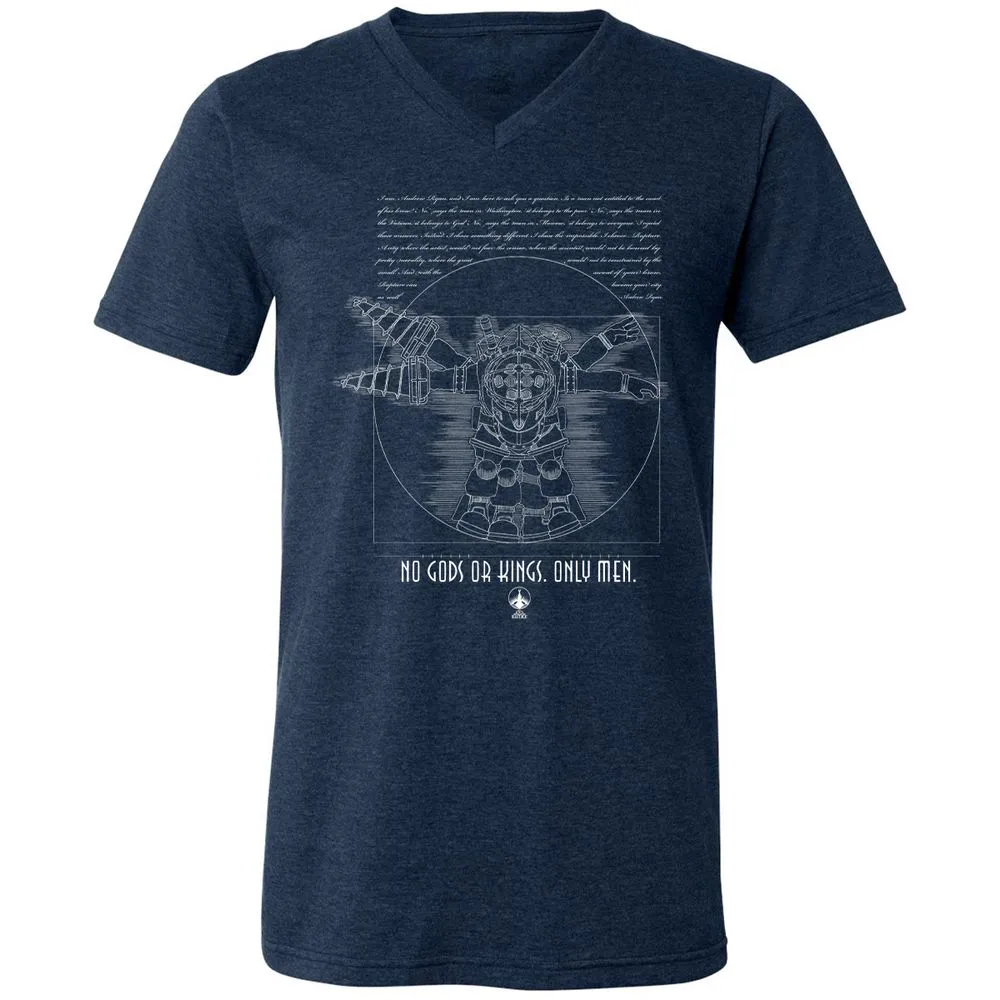 Unisex V-Neck T-Shirt - S3ETR4KH - Heather Navy - 15