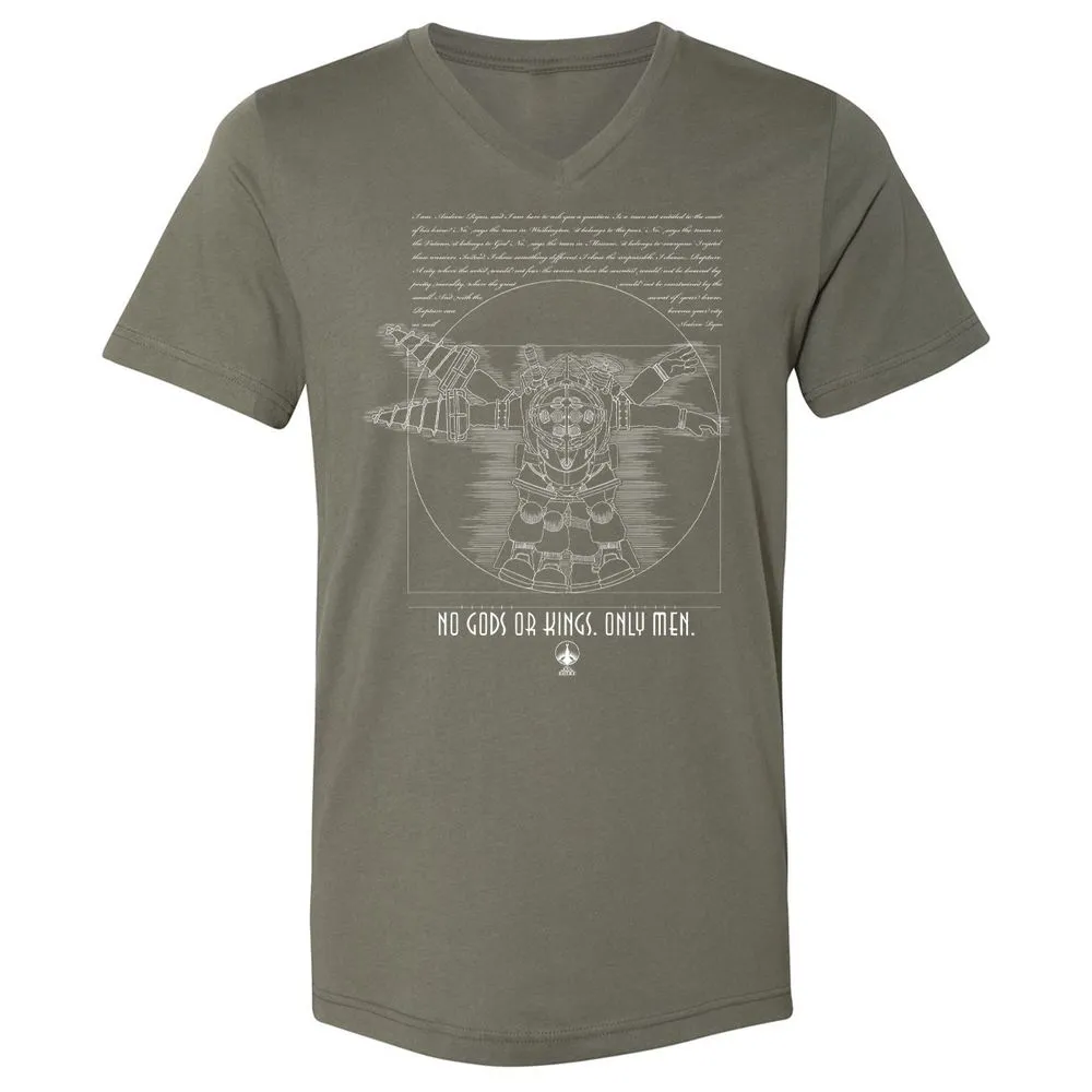 Unisex V-Neck T-Shirt - S3ETR4KH - Military Green - 10