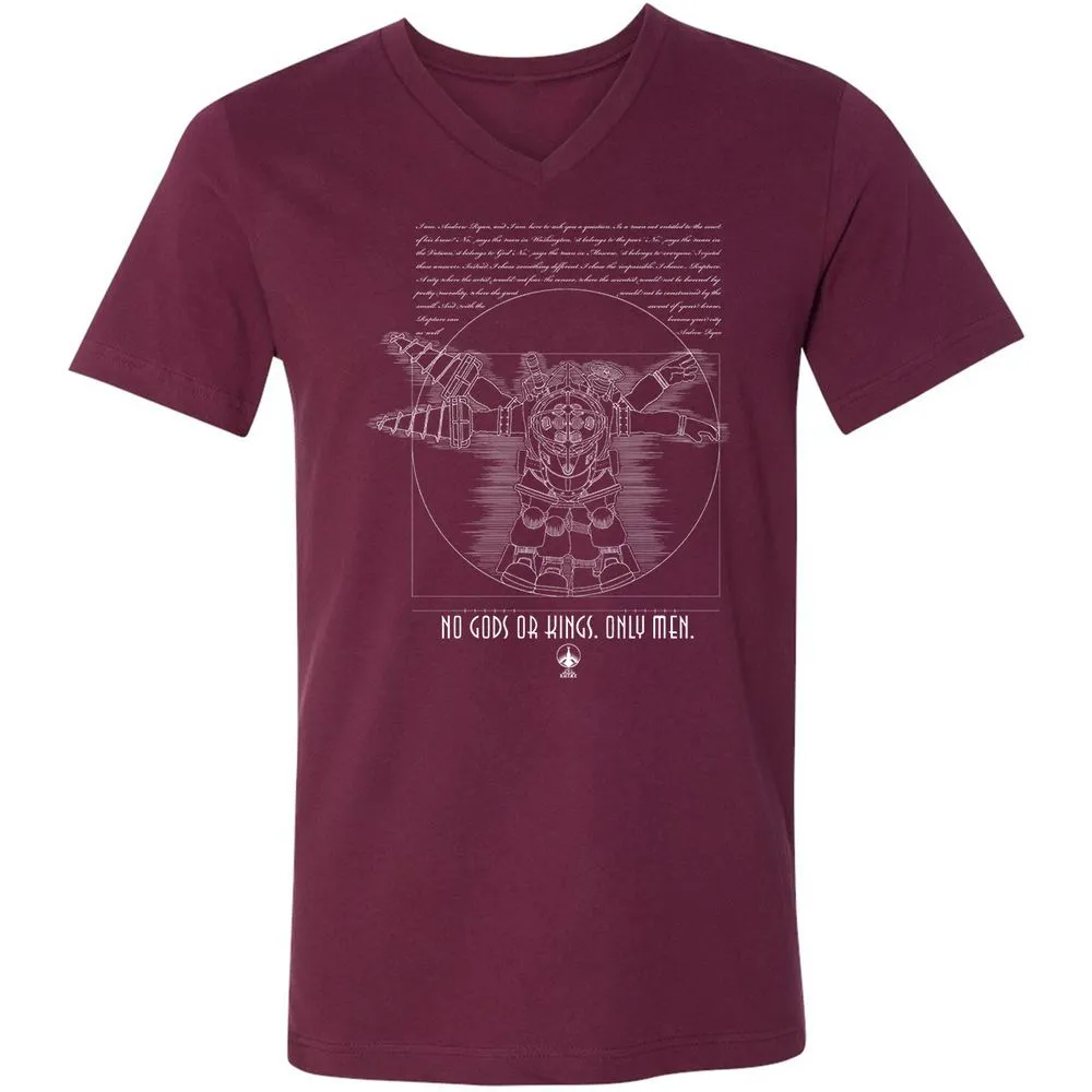 Unisex V-Neck T-Shirt - S3ETR4KH - Maroon - 6