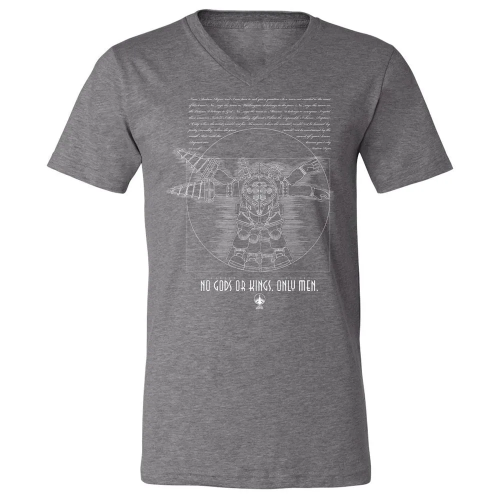 Unisex V-Neck T-Shirt - S3ETR4KH - Deep Heather - 13