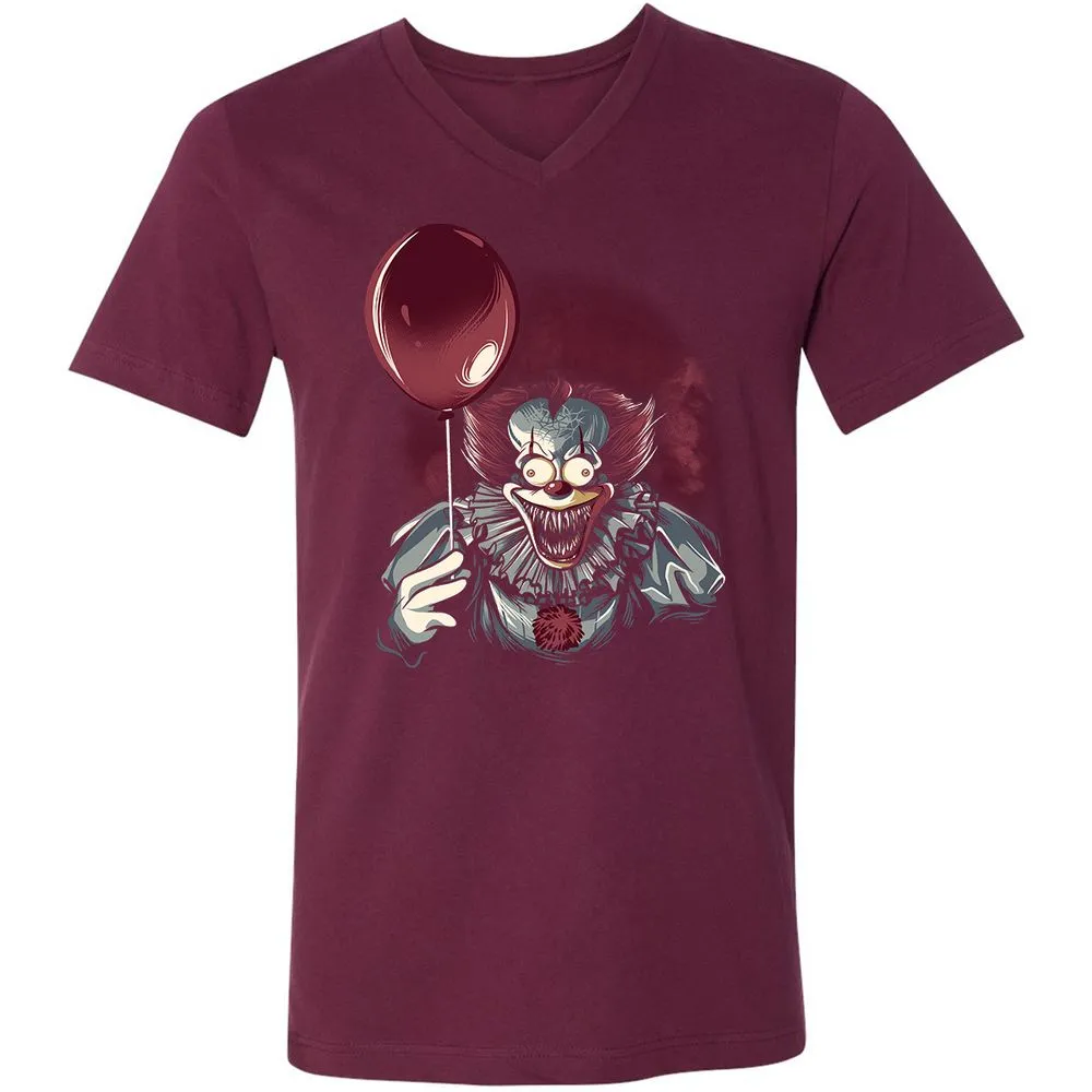 Unisex V-Neck T-Shirt - WVKPBBPE - Maroon - 6