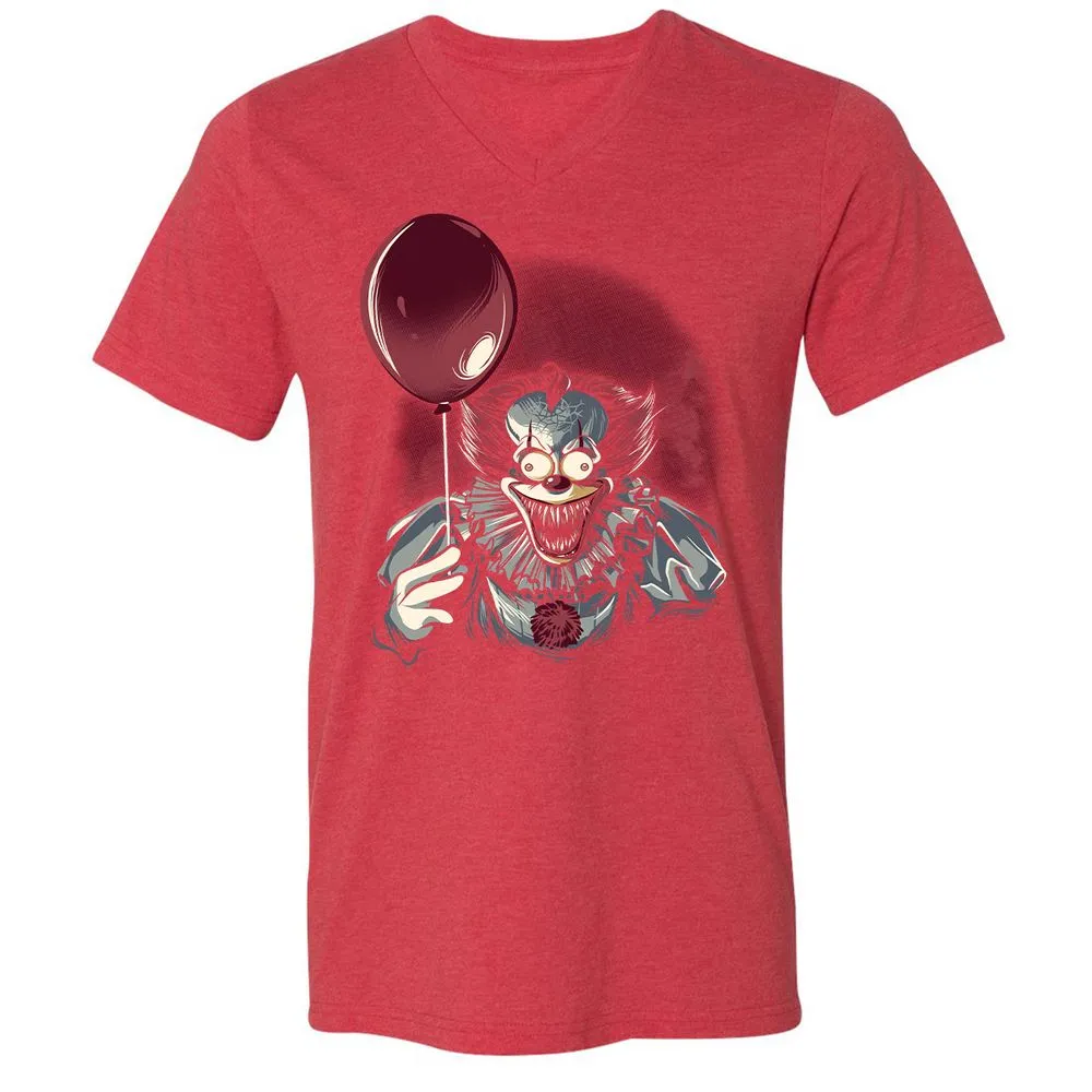 Unisex V-Neck T-Shirt - WVKPBBPE - Heather Red - 16