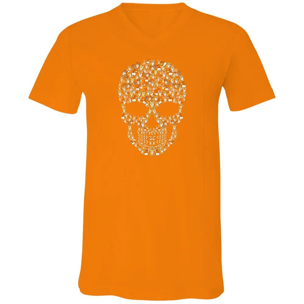 Unisex V-Neck T-Shirt - NXHDLQ9W - Orange - 11