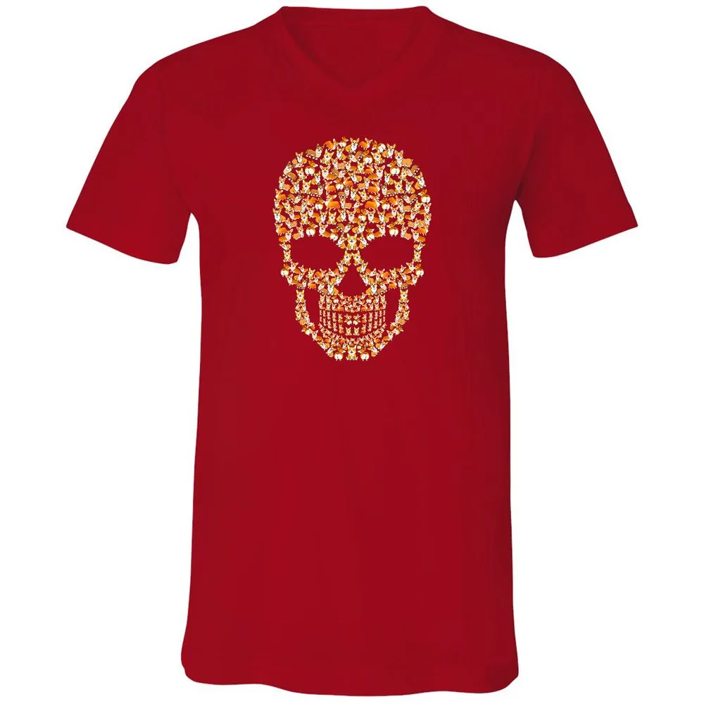 Unisex V-Neck T-Shirt - NXHDLQ9W - Red - 3