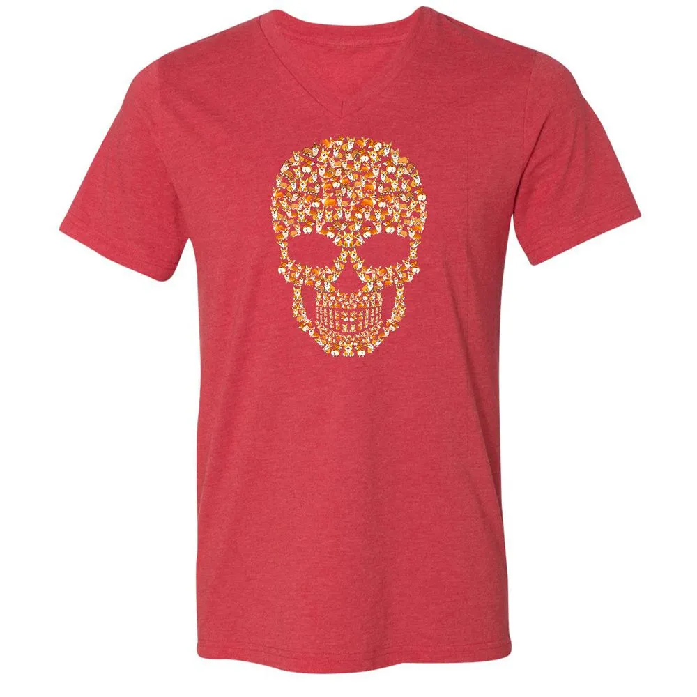 Unisex V-Neck T-Shirt - NXHDLQ9W - Heather Red - 16